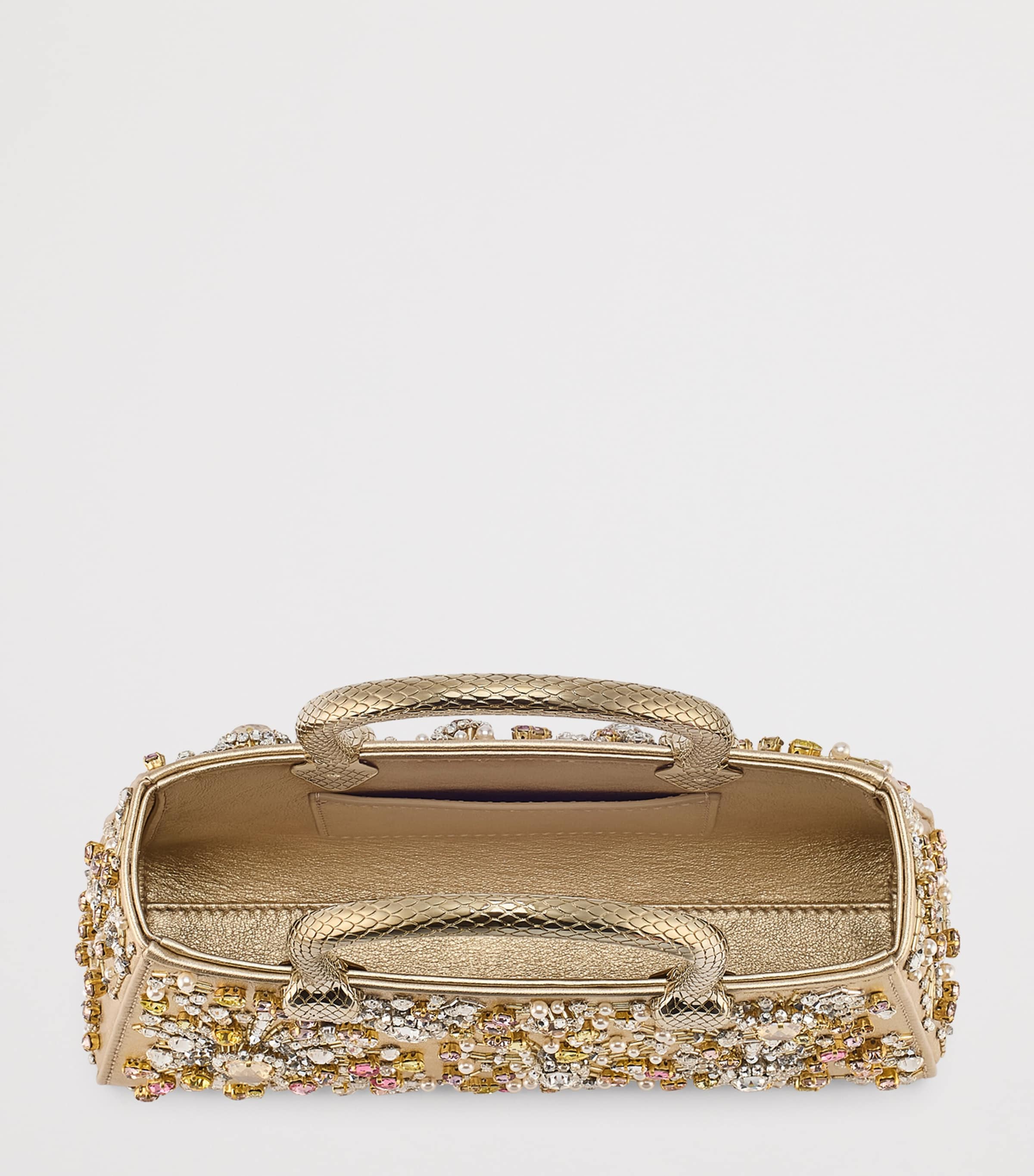 Leather Serpentine Duette Top-Handle Bag GOLD Image 3