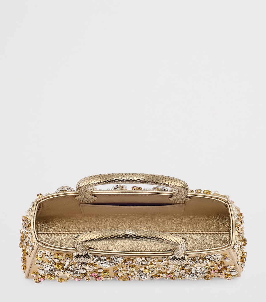 Leather Serpentine Duette Top-Handle Bag GOLD Image 3