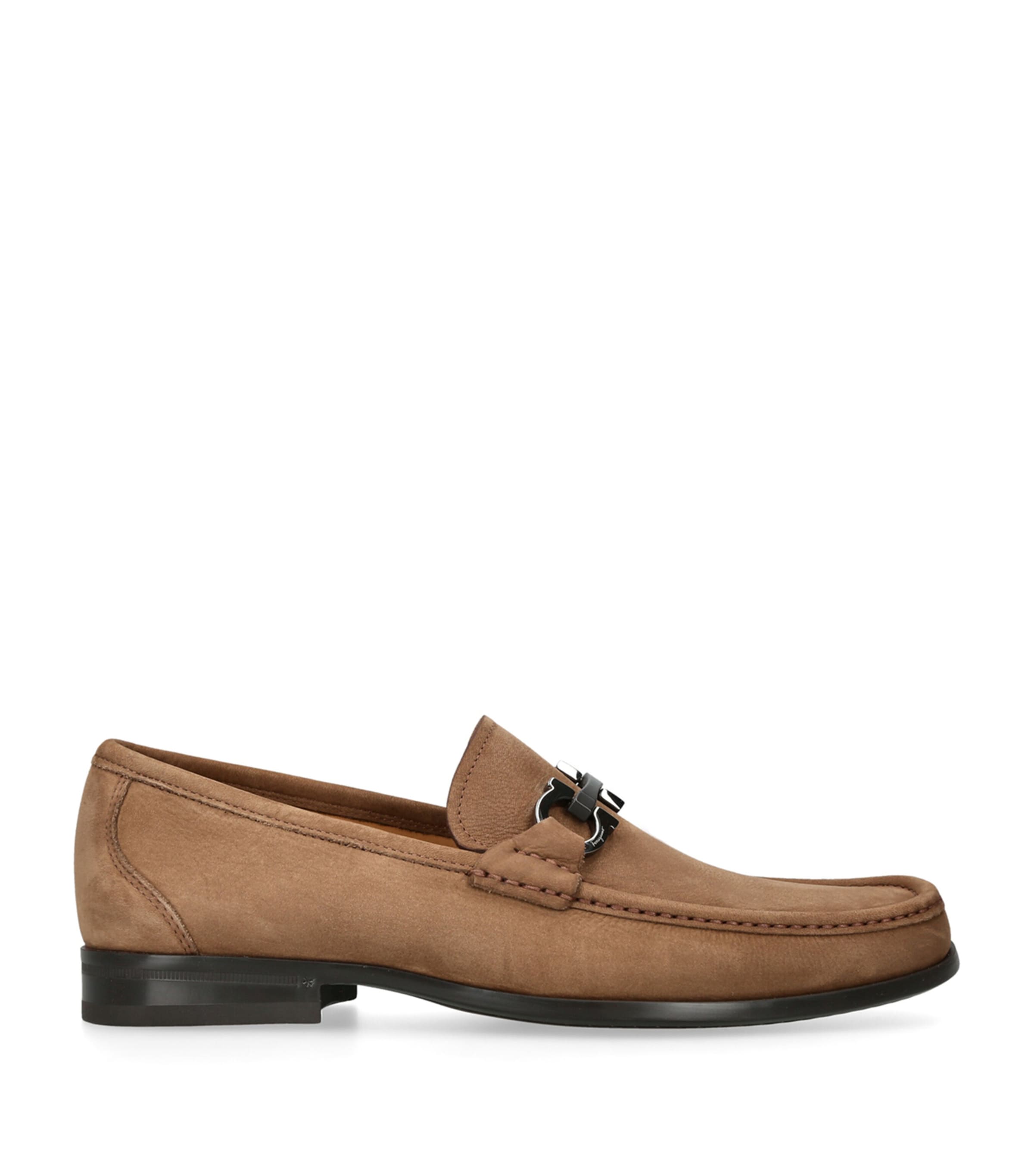 Ferragamo Suede Grandioso 2 Loafers In Brown