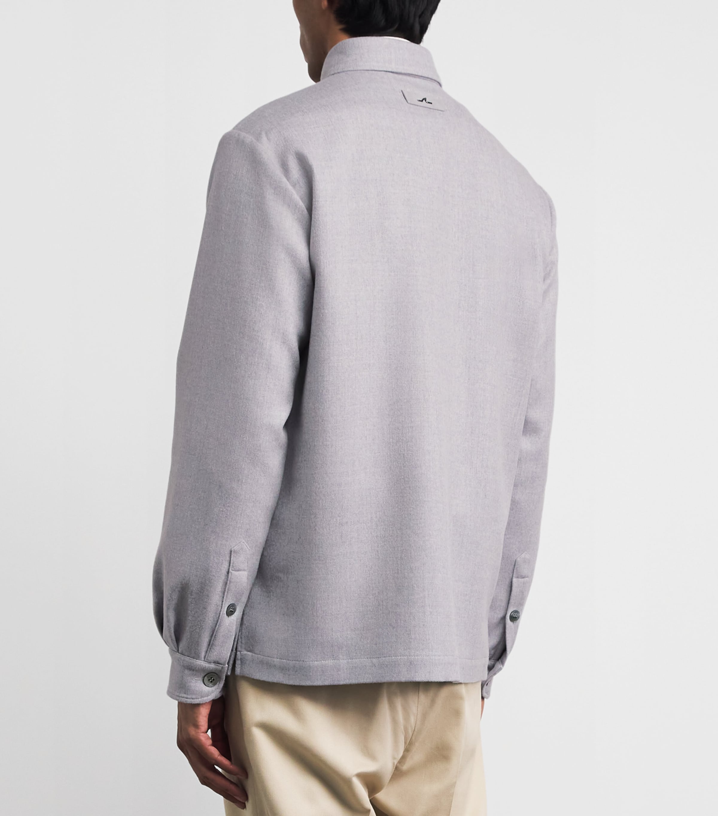 Paul & Shark Mens Cashmere Overshirt Light Grey Image 5