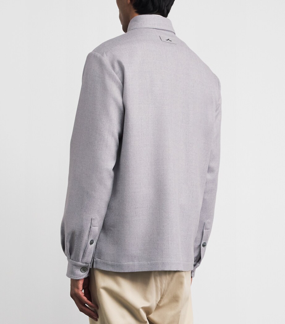 Paul & Shark Mens Cashmere Overshirt Light Grey Image 5