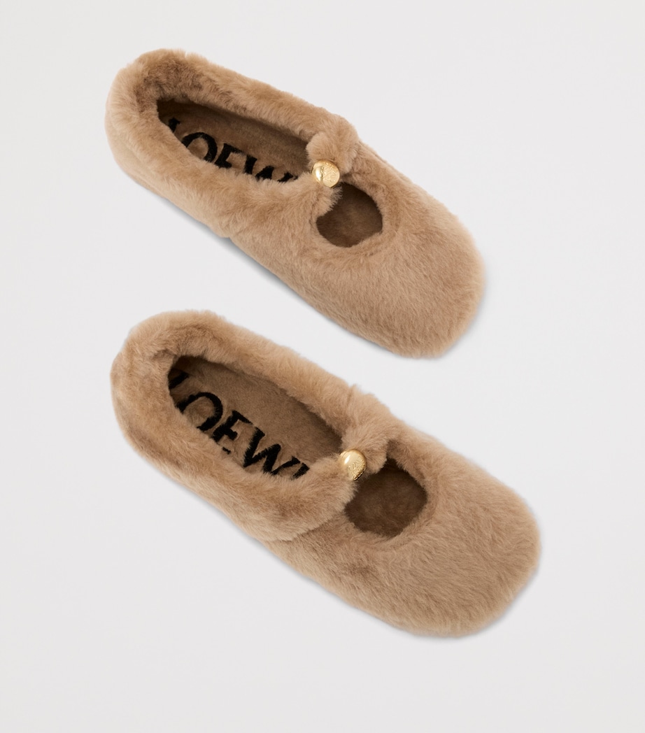 Shearling Pebble Ballet Flats OAK Image 4