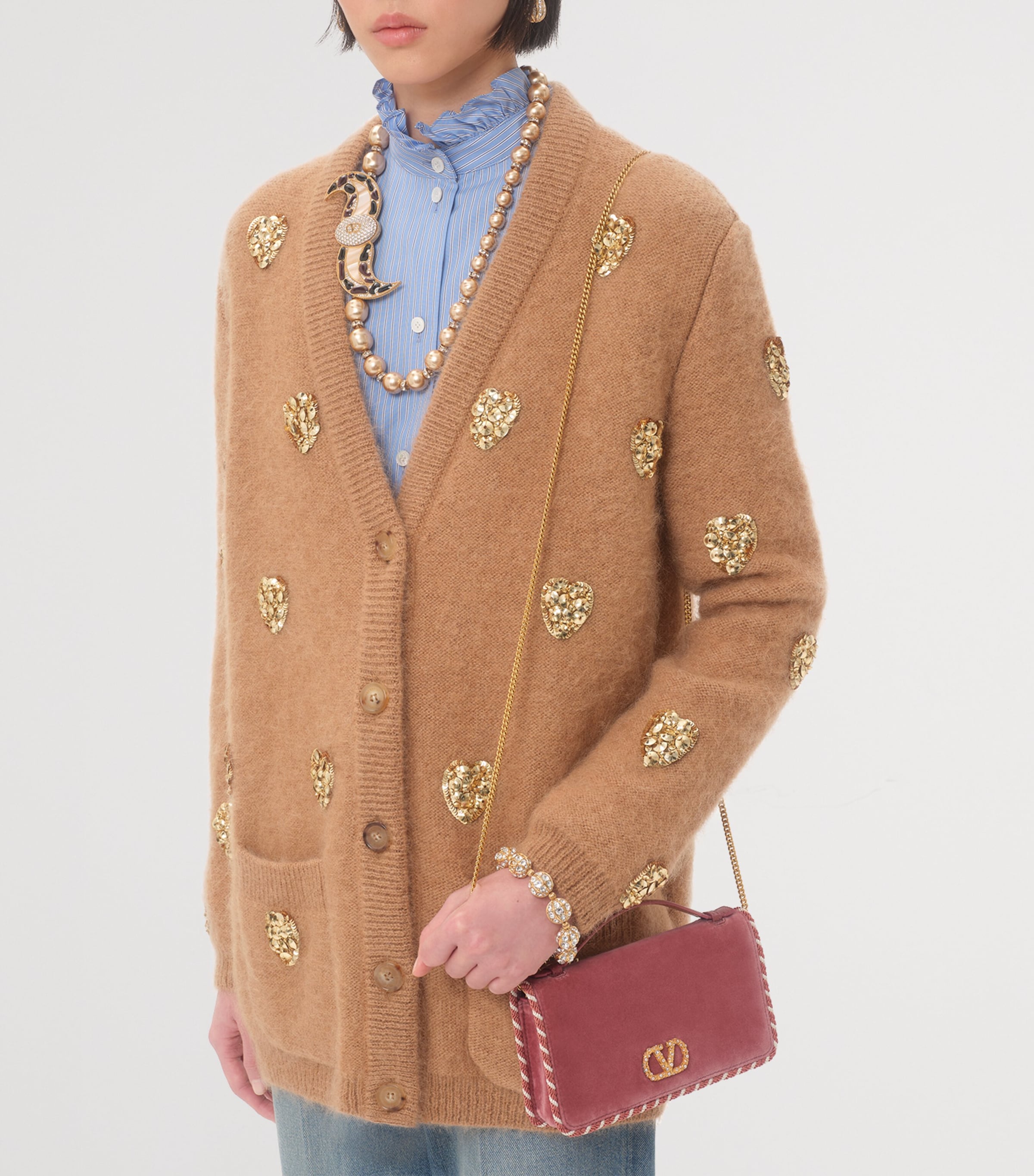 【VALENTINO GARAVANI】Vlogo Signature ウォレット（3色） Vlogo Signature Grainy Calfskin Wallet for Woman in Rose