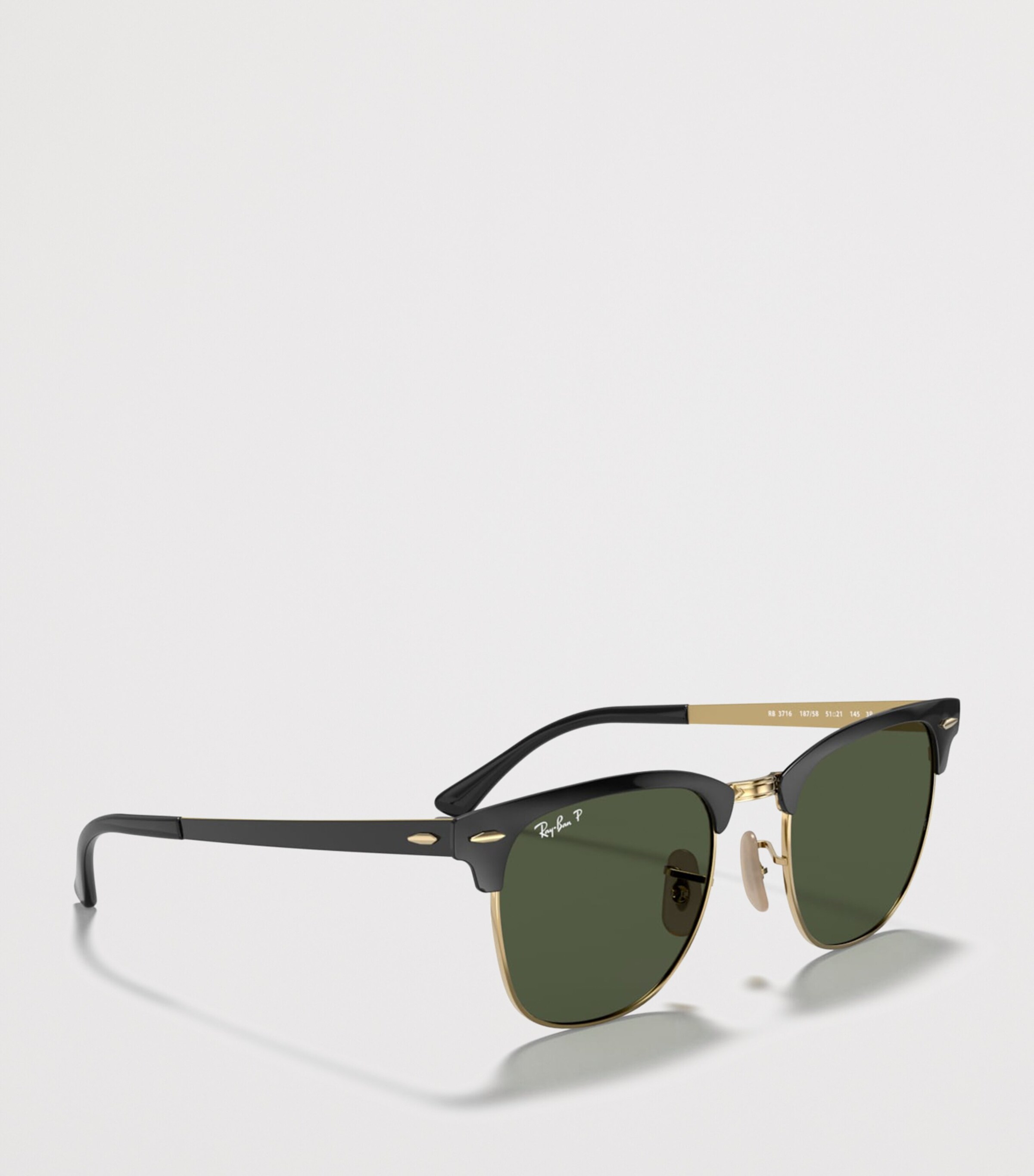 Ray-Ban Clubmaster Metal Square Sunglasses Black Image 6
