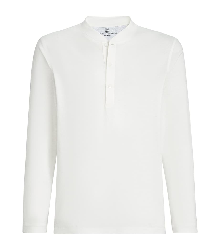 Brunello Cucinelli Mens Linen-Cotton Long-Sleeve T-Shirt Image 1