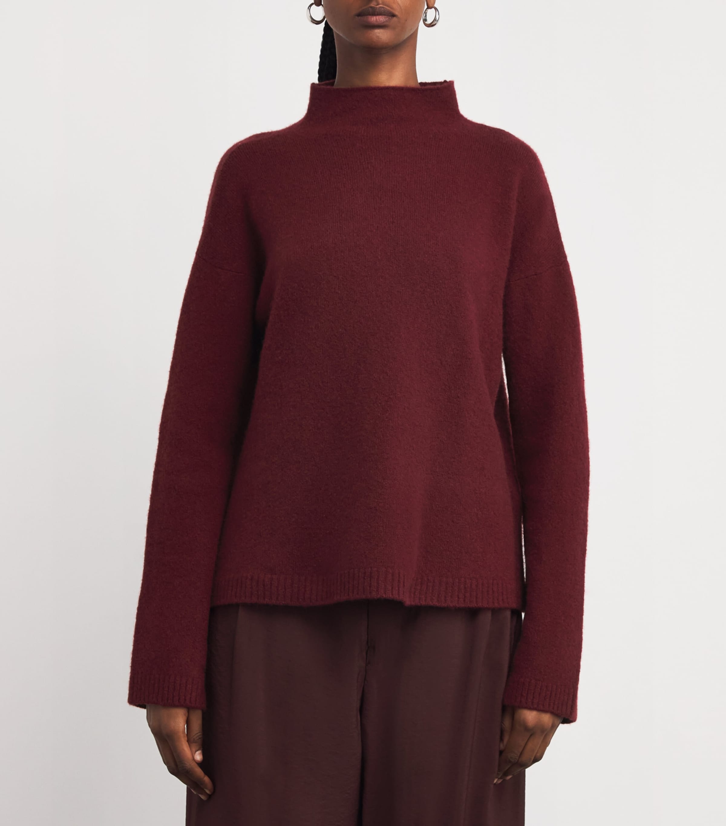 Cashmere-Blend High-Neck Sweater RASPBERRY Image 3