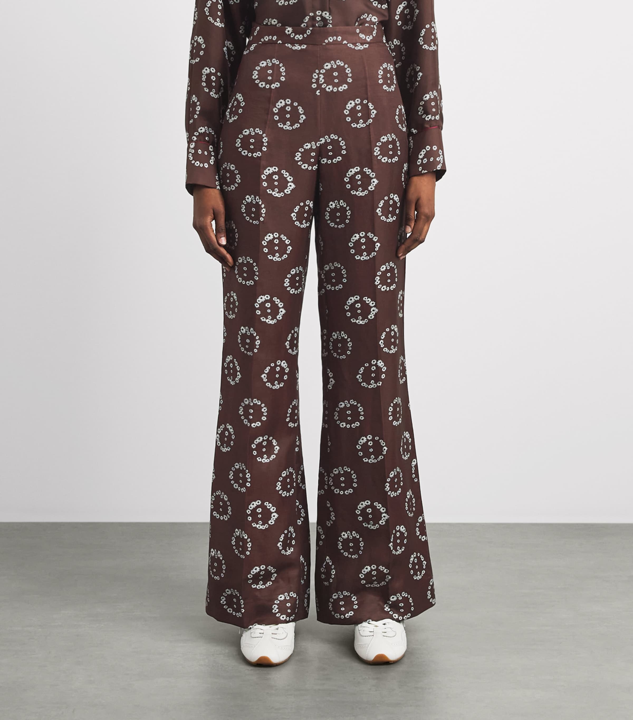 Sandro Paris Womens Floral Trousers Brown Image 4