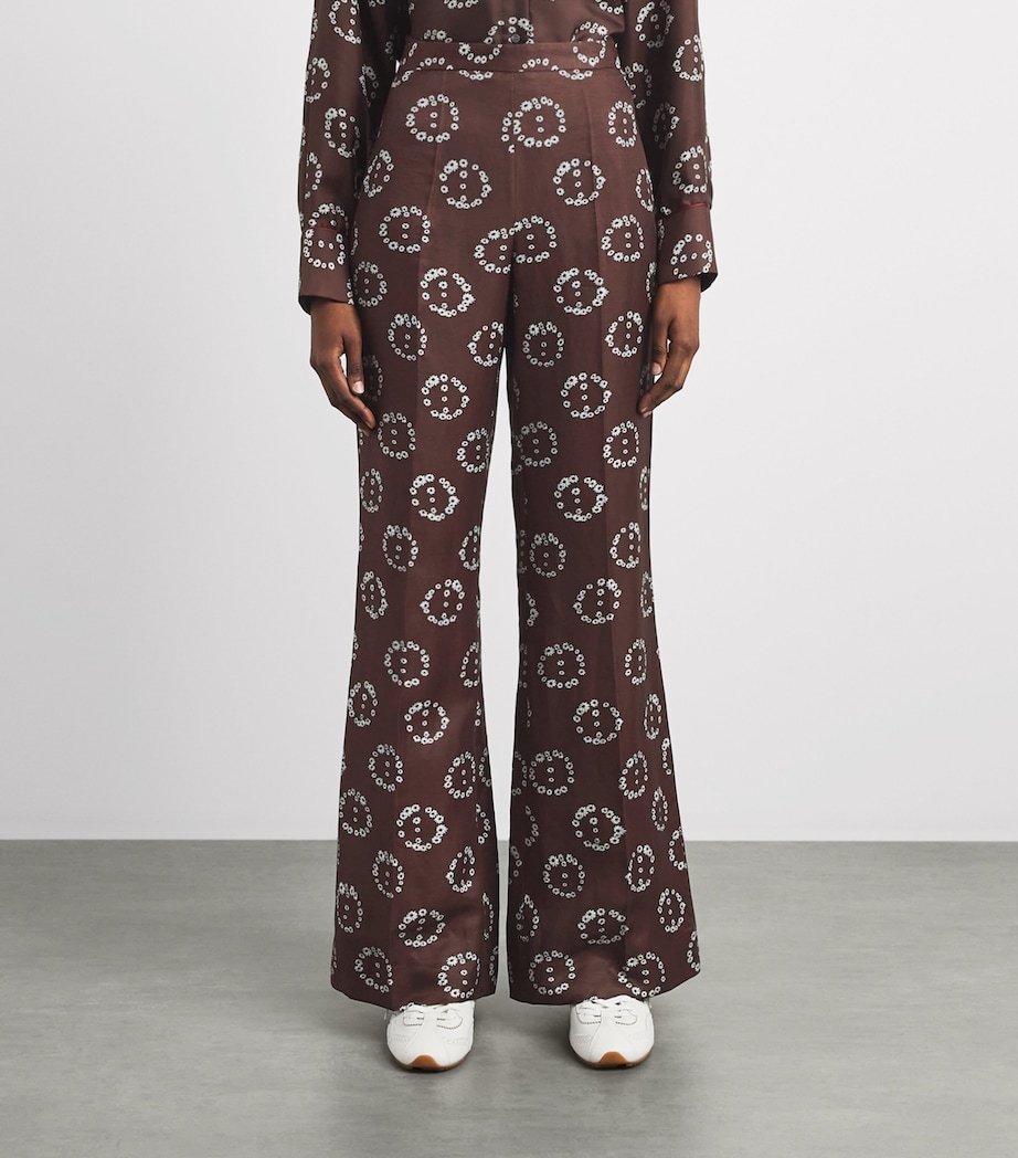 Sandro Paris Womens Floral Trousers Brown Image 4