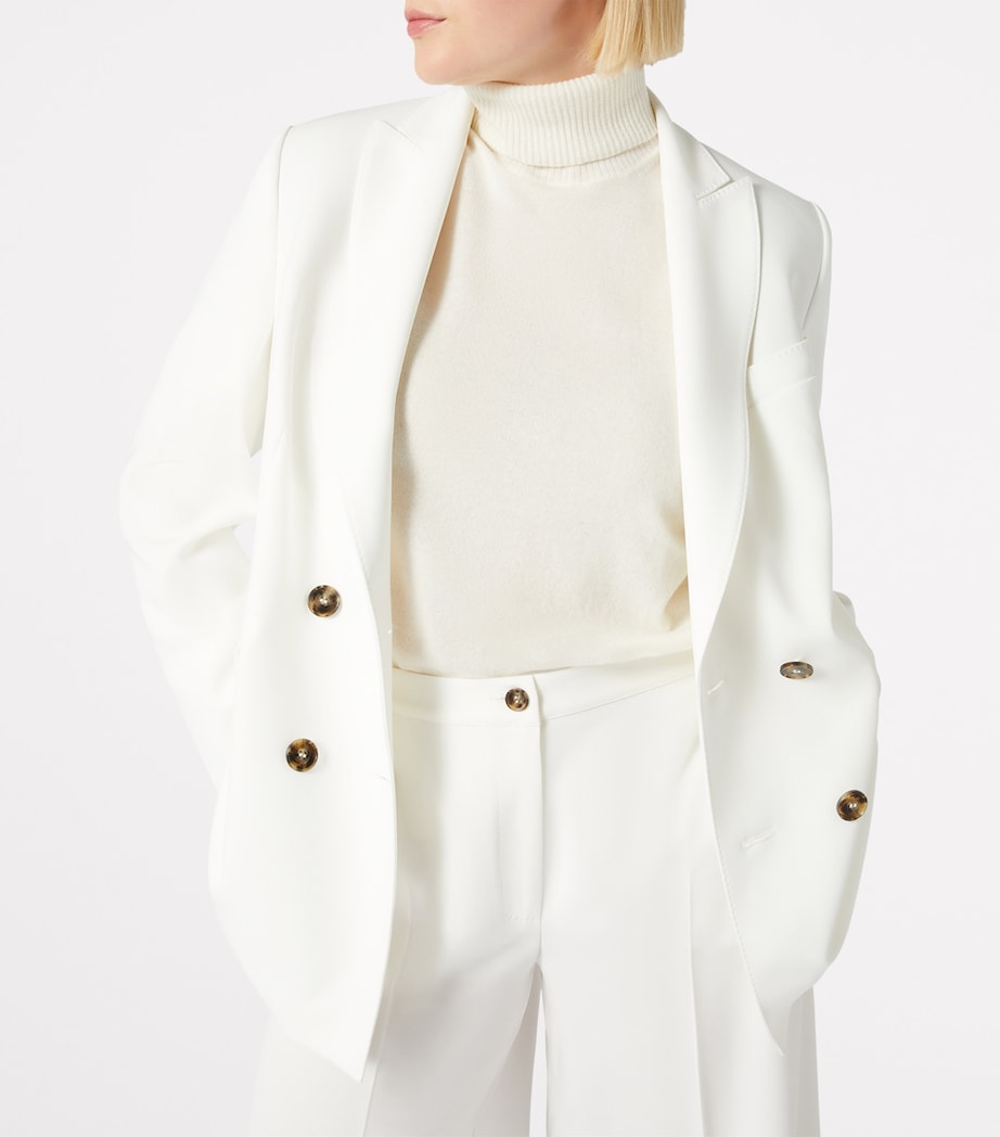 Double-Breasted Fox Blazer WHITE Image 4