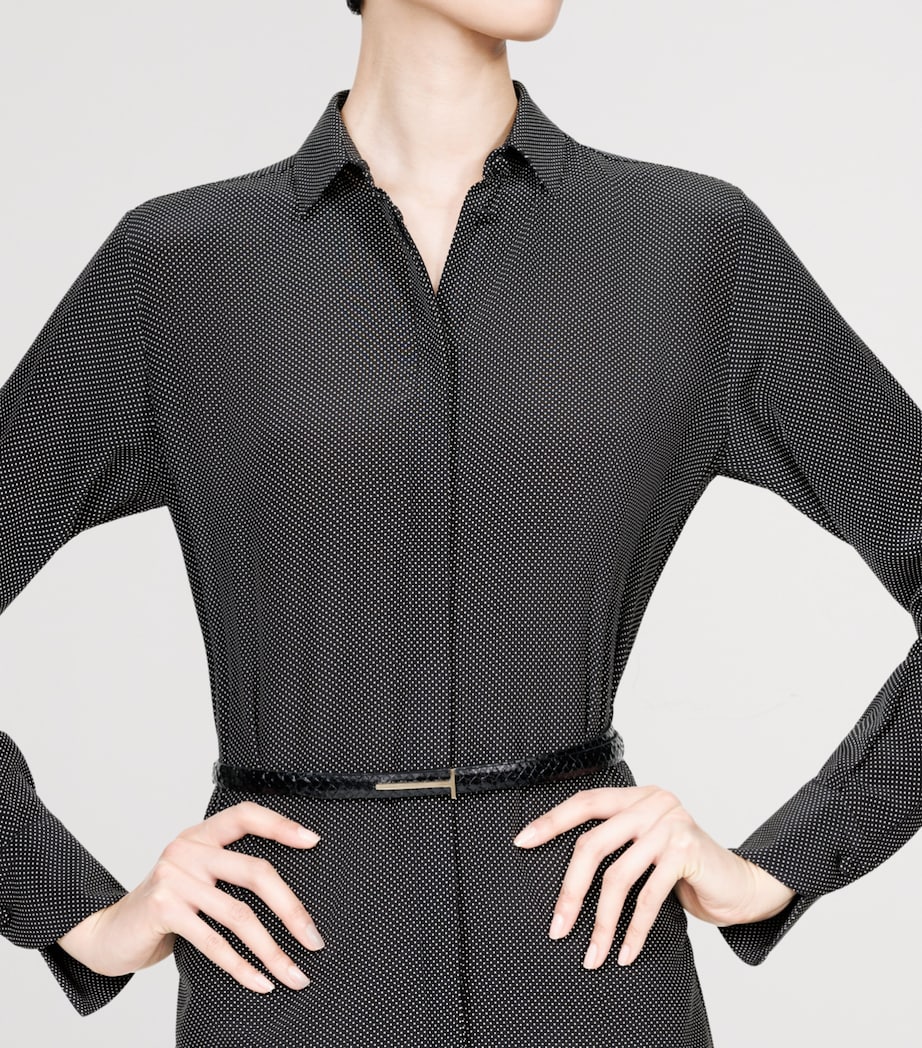 TOM FORD Leather Python-Print T Icon Belt Naa Image 2