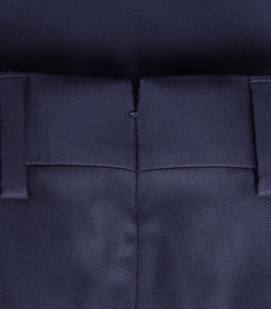 Ralph Lauren Purple Label Mens Wool Serge Straight Trousers Navy Image 11