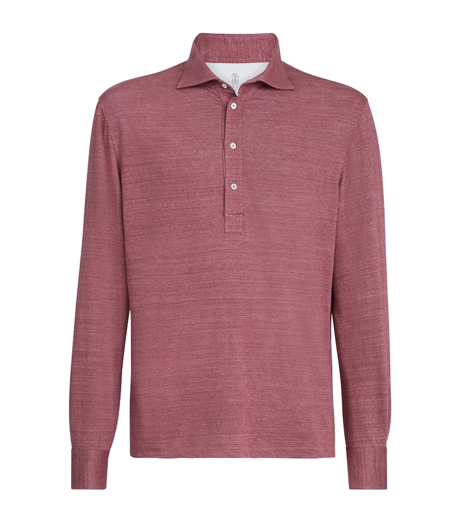 Brunello Cucinelli Mens Linen-Cotton Jersey Polo Shirt Image 1