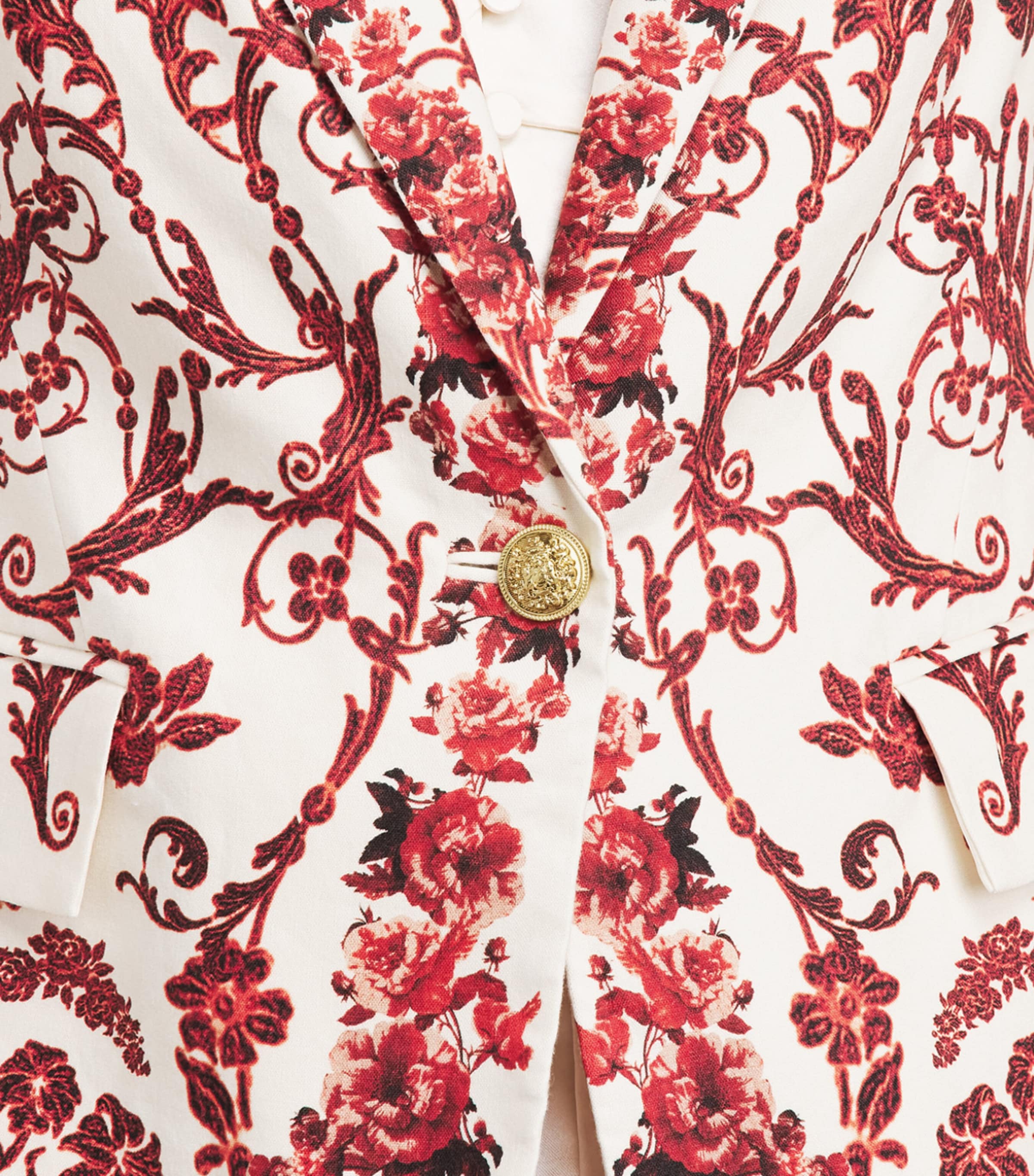 Alice+Olivia Womens Linen-Blend Printed Macey Blazer Winding Road Image 3