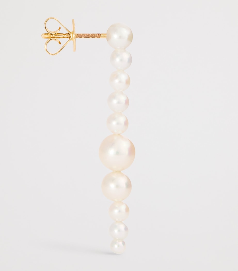 Yellow Gold and Pearl Sienna Moon Earrings YELLOW GOLD Image 4