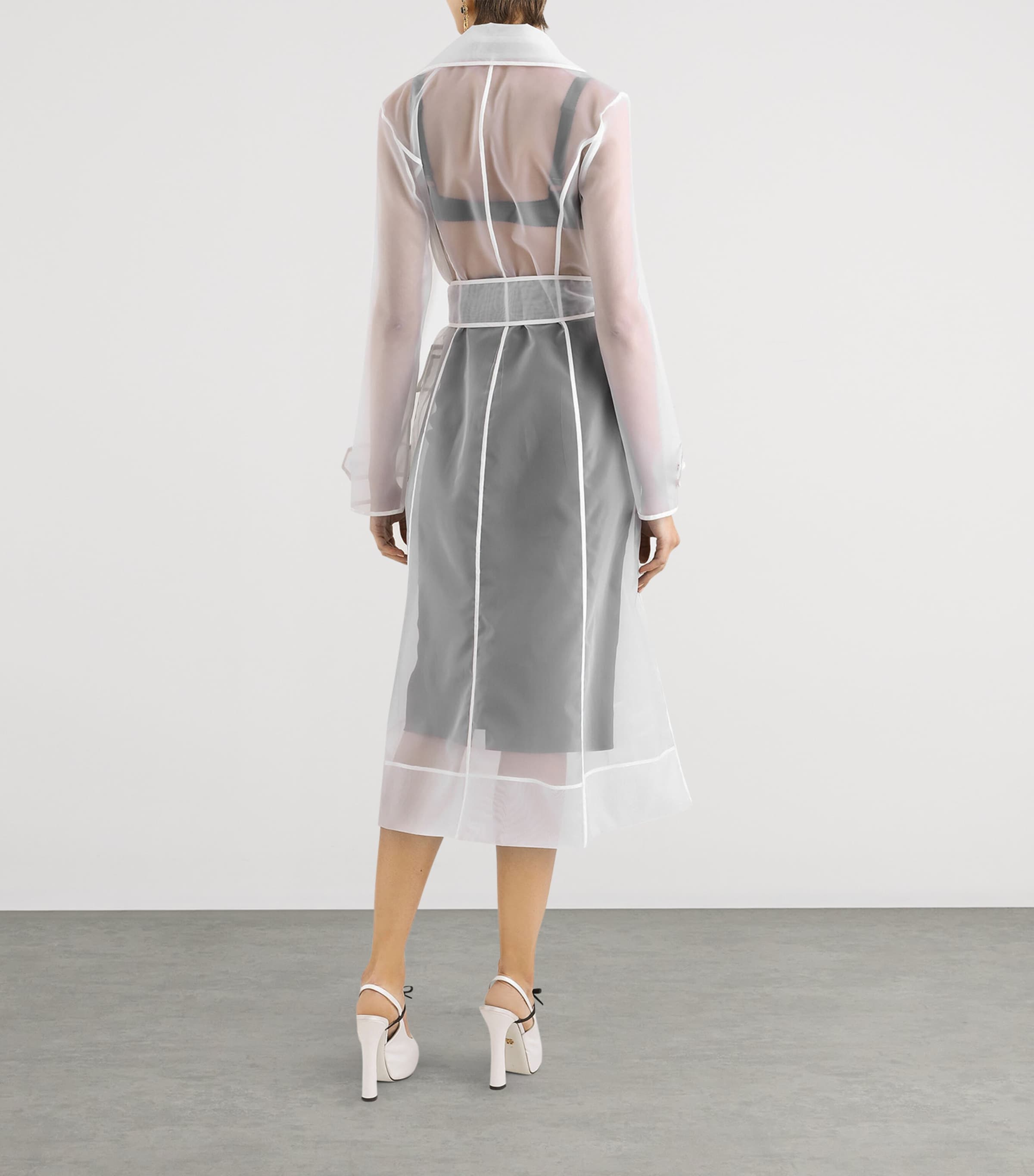 トレンチコート DOLCE & GABBANA Technical organza trench coat with Technical organza trench coat with gathered sleeves in Black
