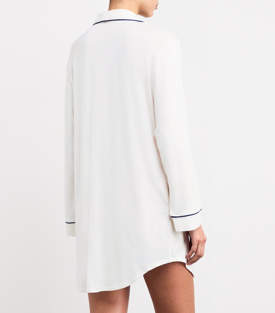 Gisele Longline Sleep Shirt PURE IVORY/NAVY Image 3