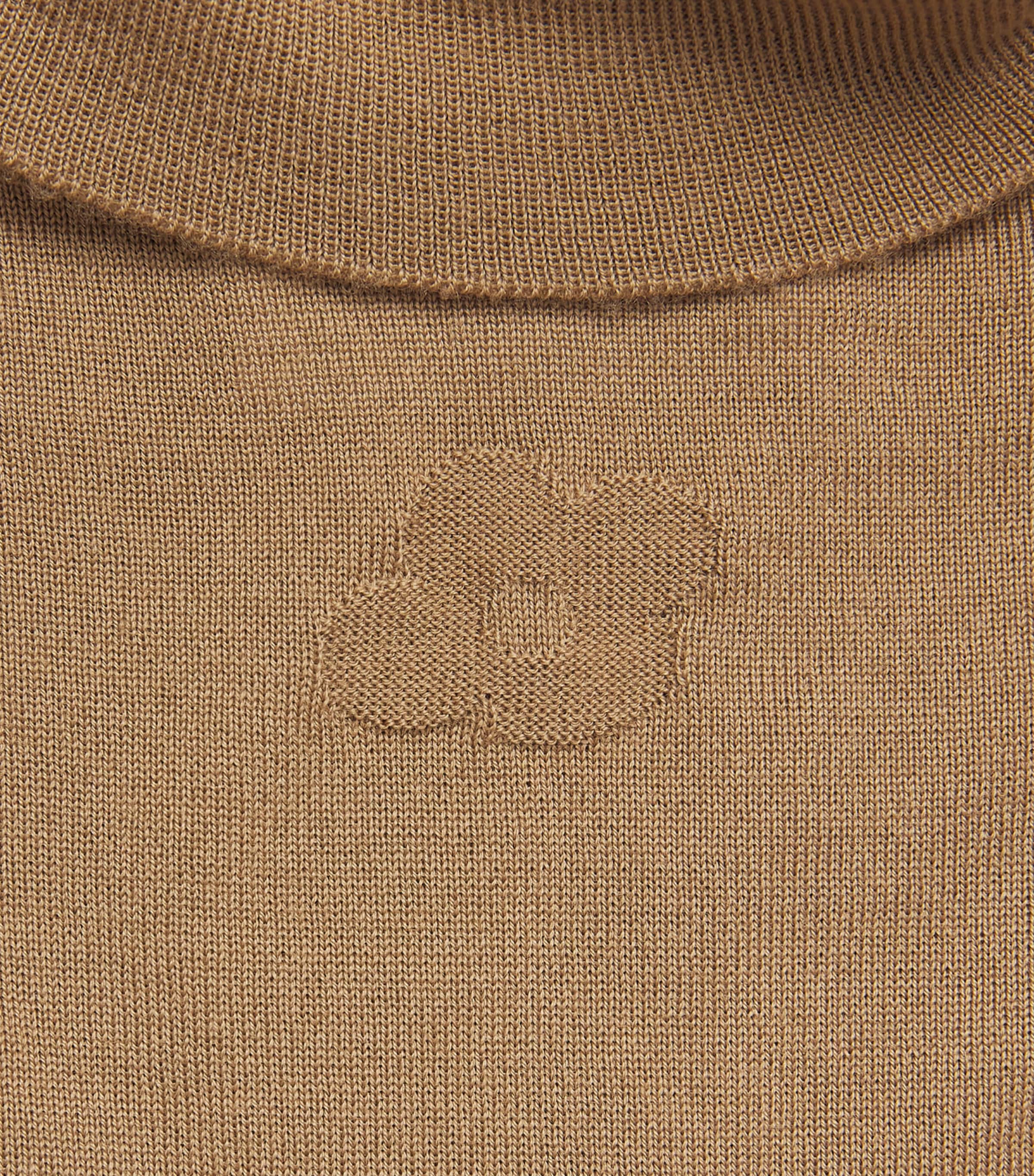 Lardini Mens Virgin Wool Rollneck Sweater Camel Image 6