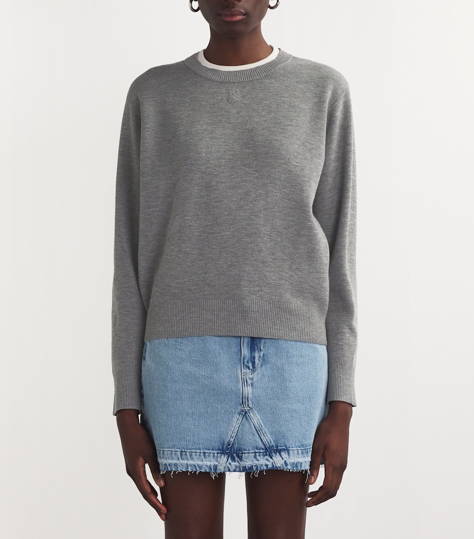 Contrast-Neck Oversized Sweater GREY Image 3