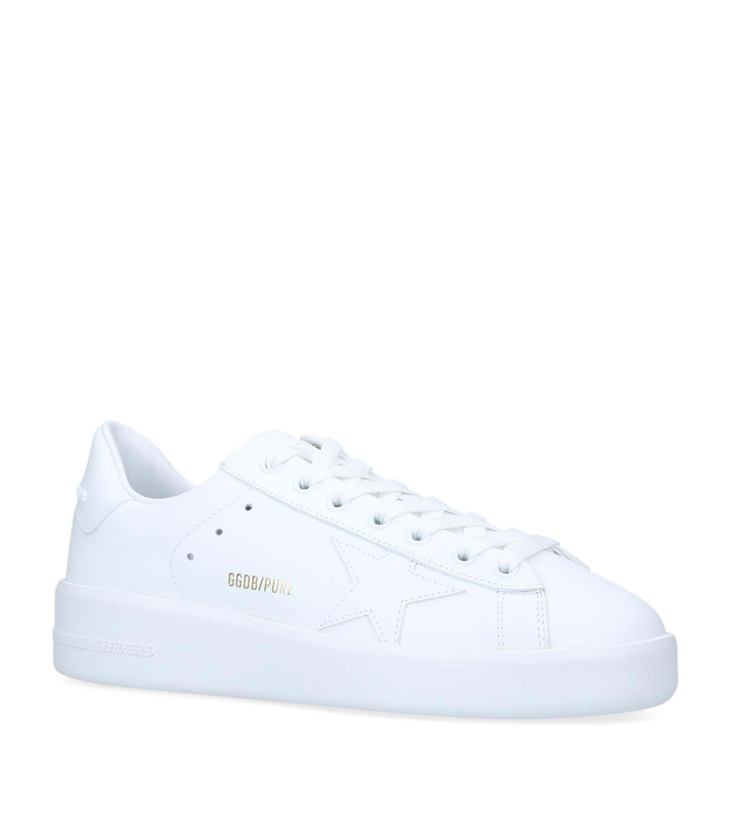 Golden Goose White Stardan Leather Sneakers With Star Motif In White