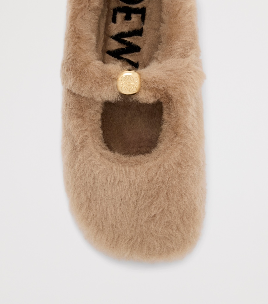 Shearling Pebble Ballet Flats OAK Image 5