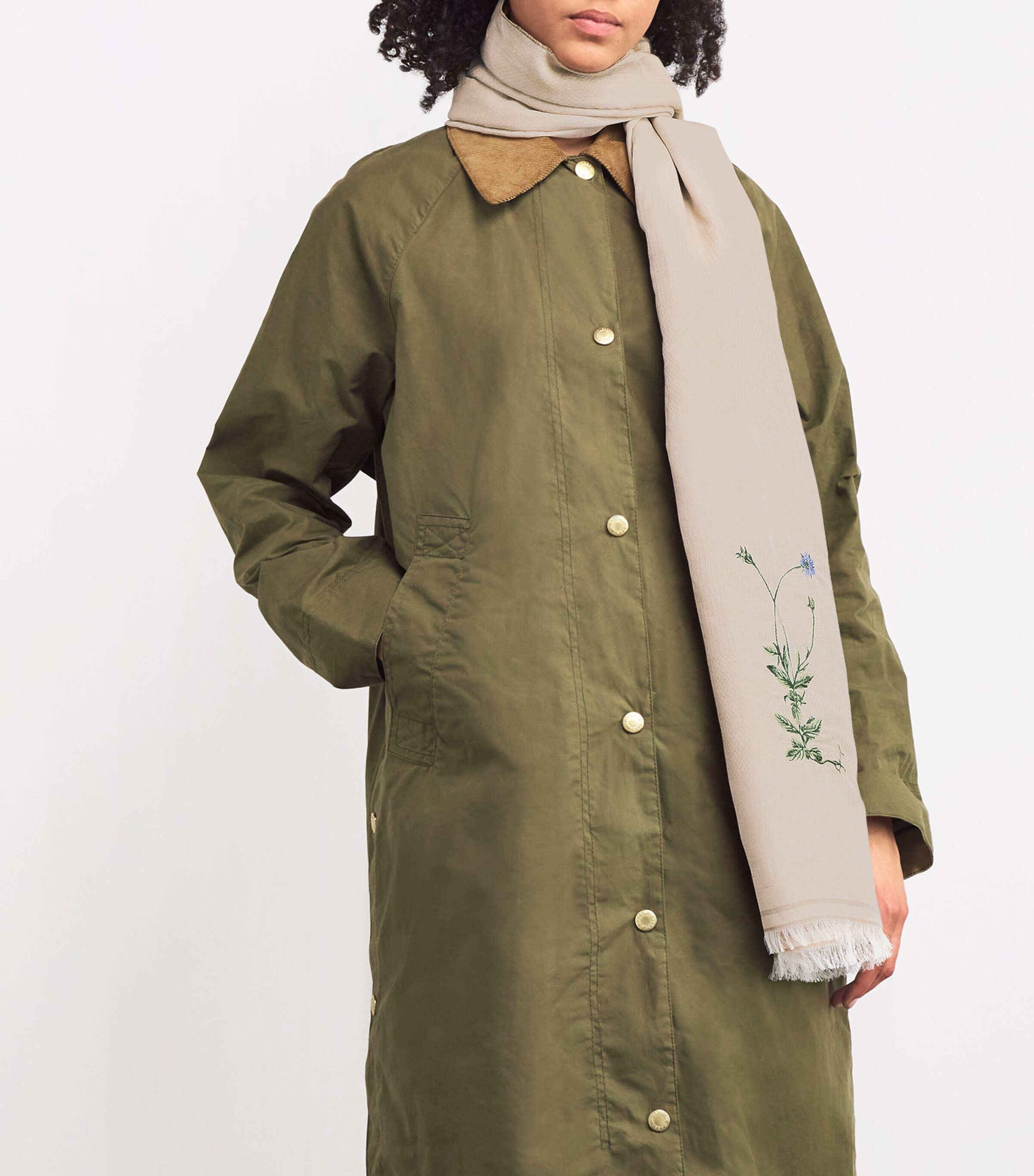 Embroidered Scarf BEIGE Image 4