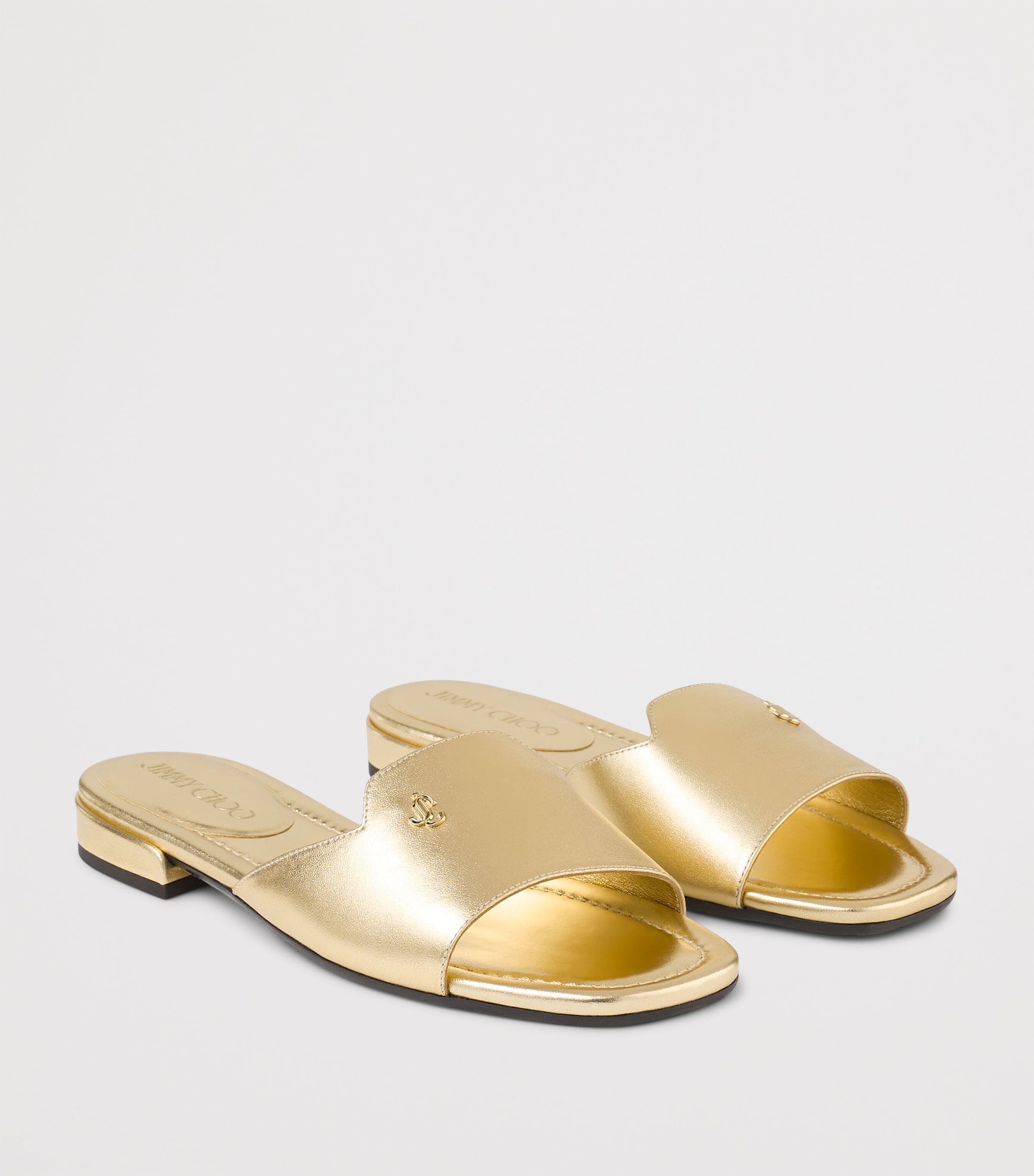 Jimmy Choo Dina Leather Sandals Gold Image 3