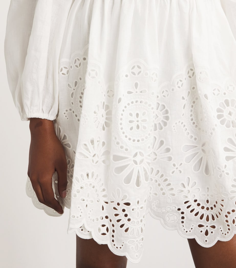 Broderie Anglaise Mini Dress IVORY Image 6