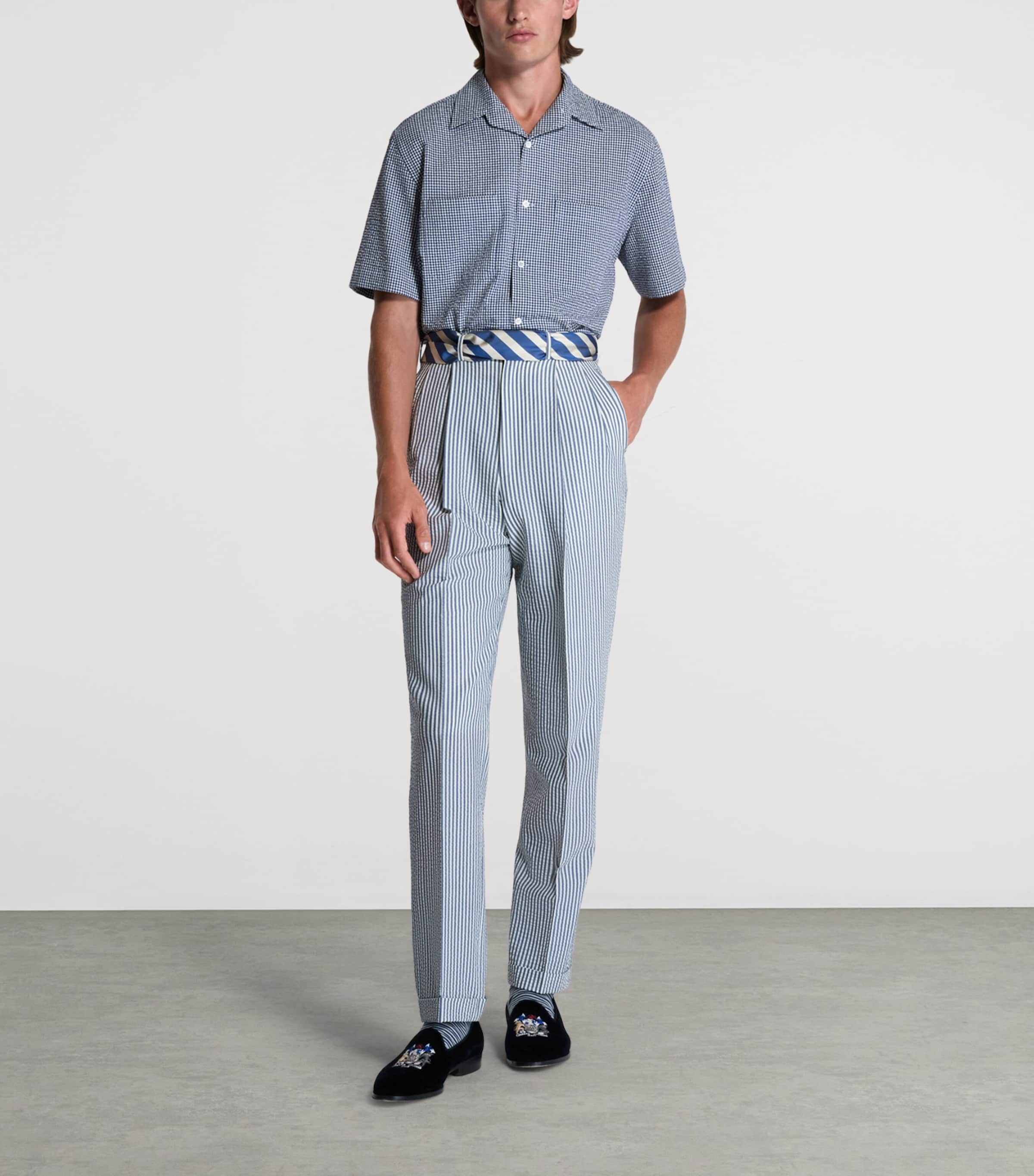 Dunhill Mens Cotton Gingham Shirt Image 2