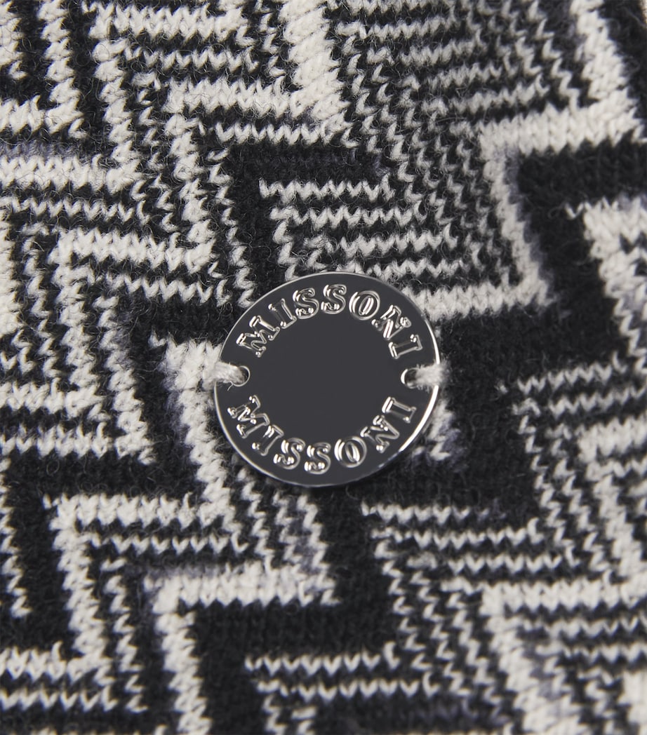 Wool Zigzag Dress (4-14 Years) 930AVBLACK/IVORY Image 3