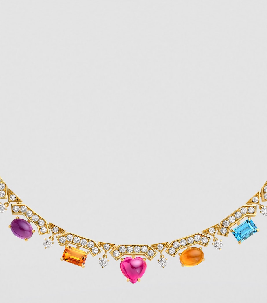 Bvlgari Yellow Gold, Diamond and Mixed Gemstone Allegra Necklace Yellow Gold Image 3