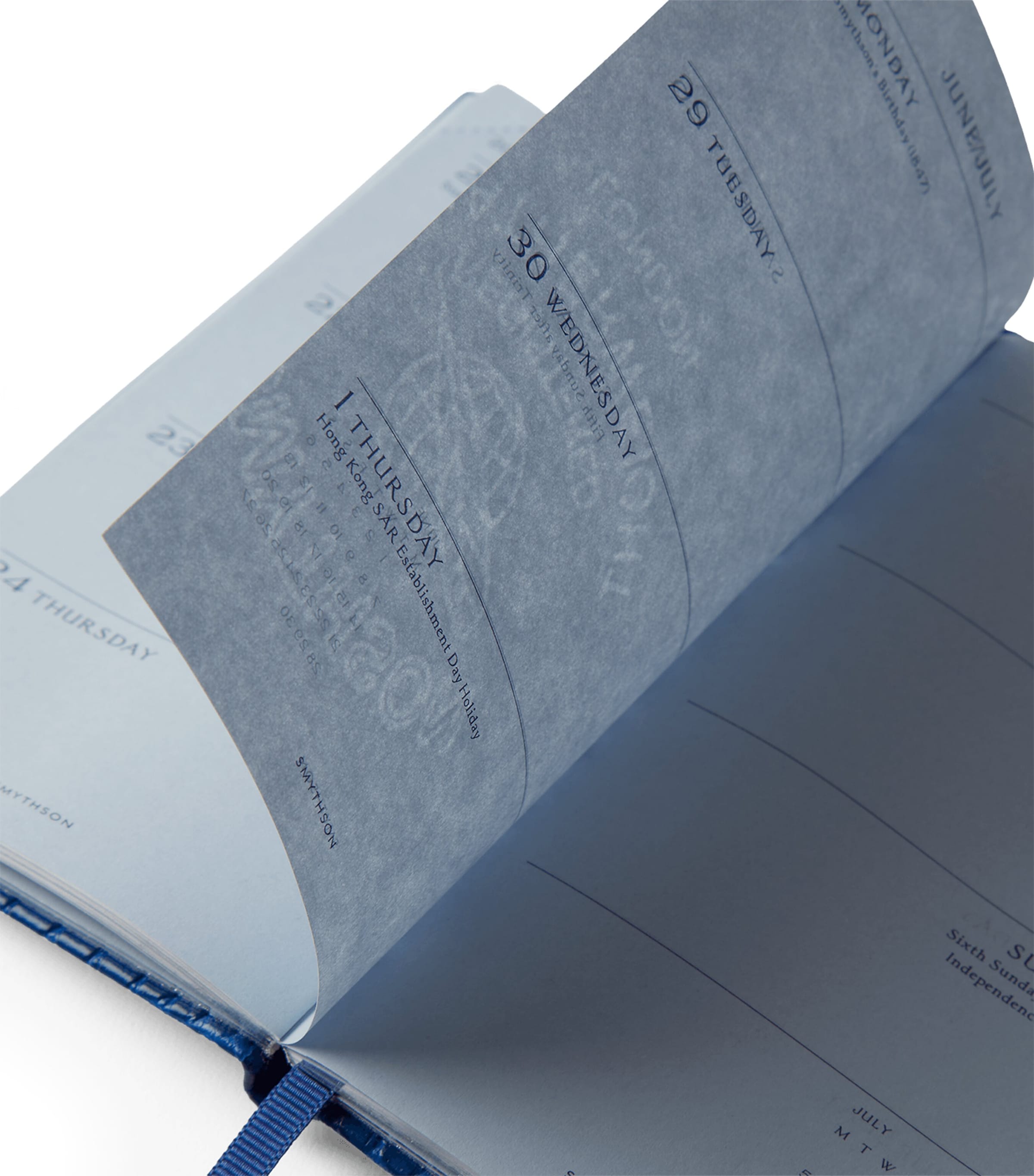 Smythson Leather Panama Weekly Diary 2027 Cerulean Image 3