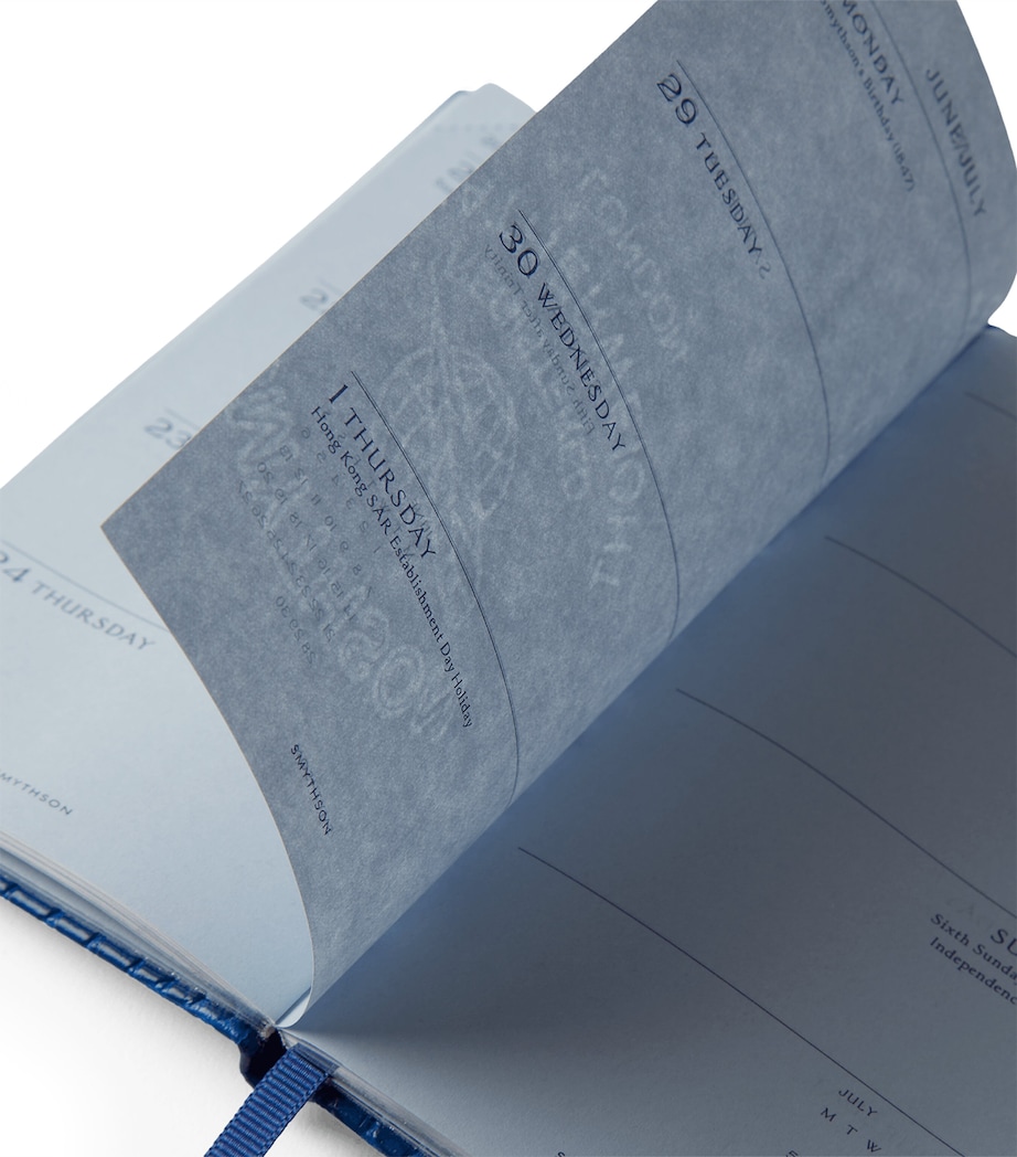 Smythson Leather Panama Weekly Diary 2027 Cerulean Image 3