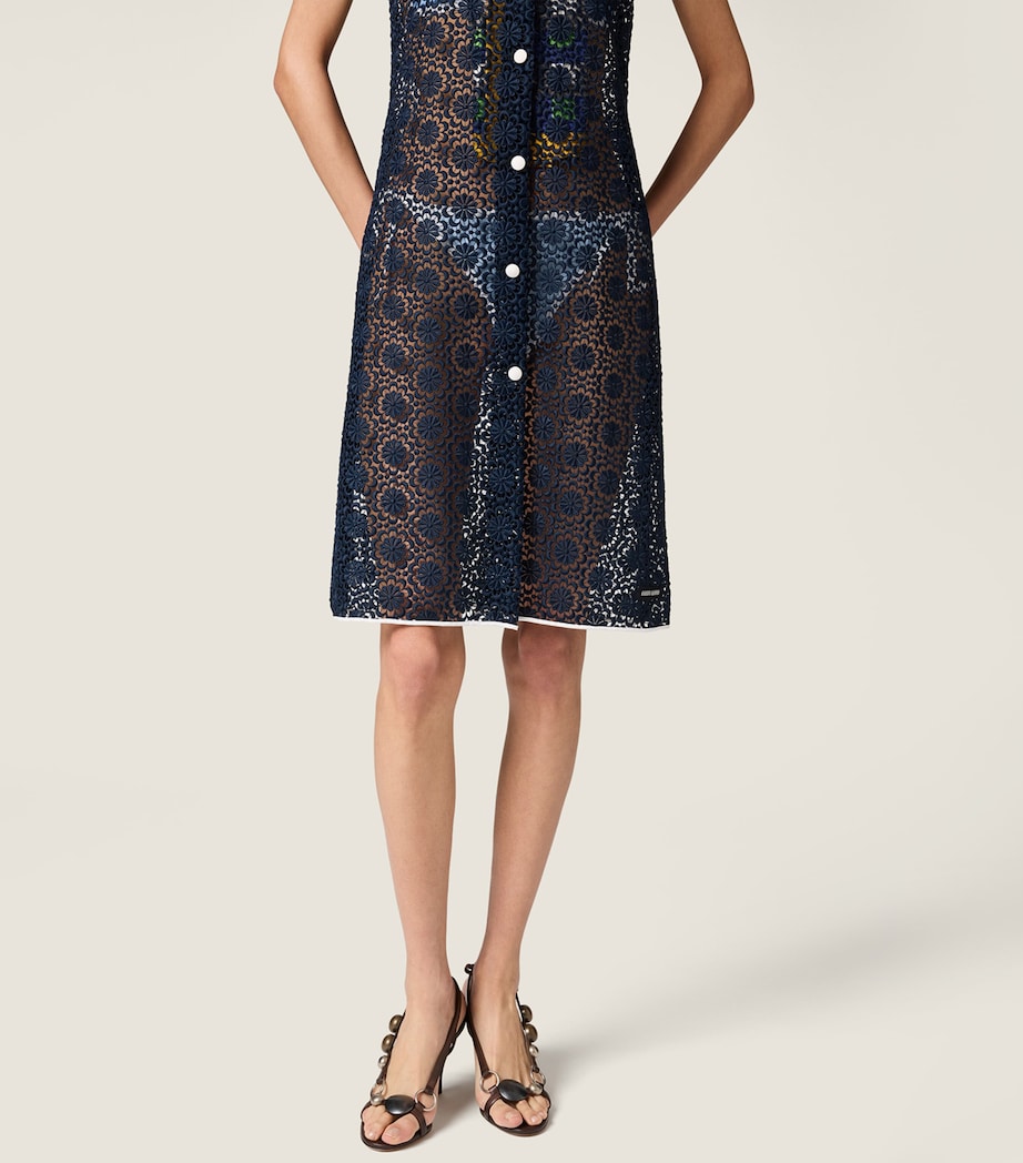 Miu Miu Womens Macramé Mini Dress Image 6