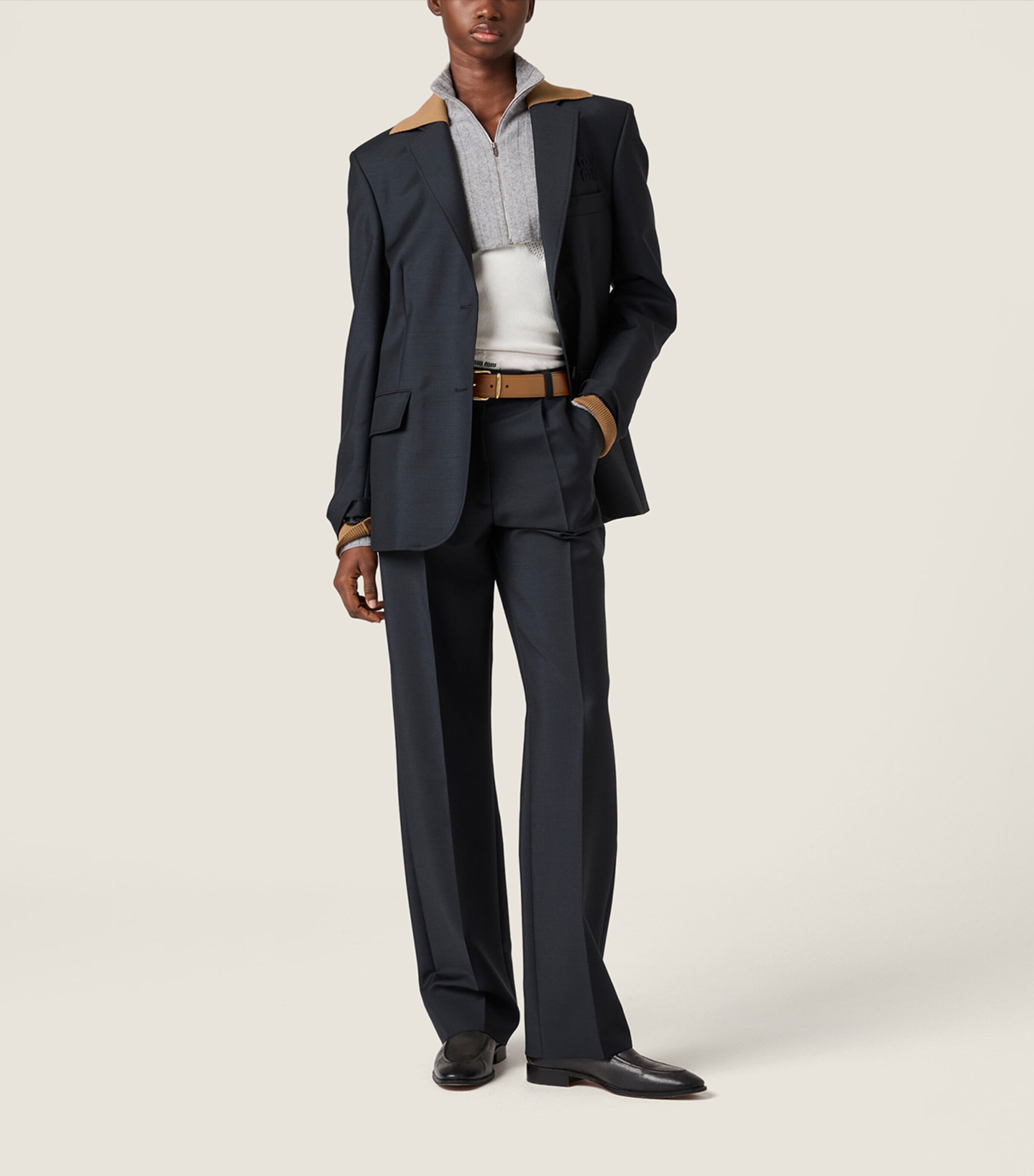 Miu Miu Womens Wool-Cashmere Cropped Cardigan Image 2
