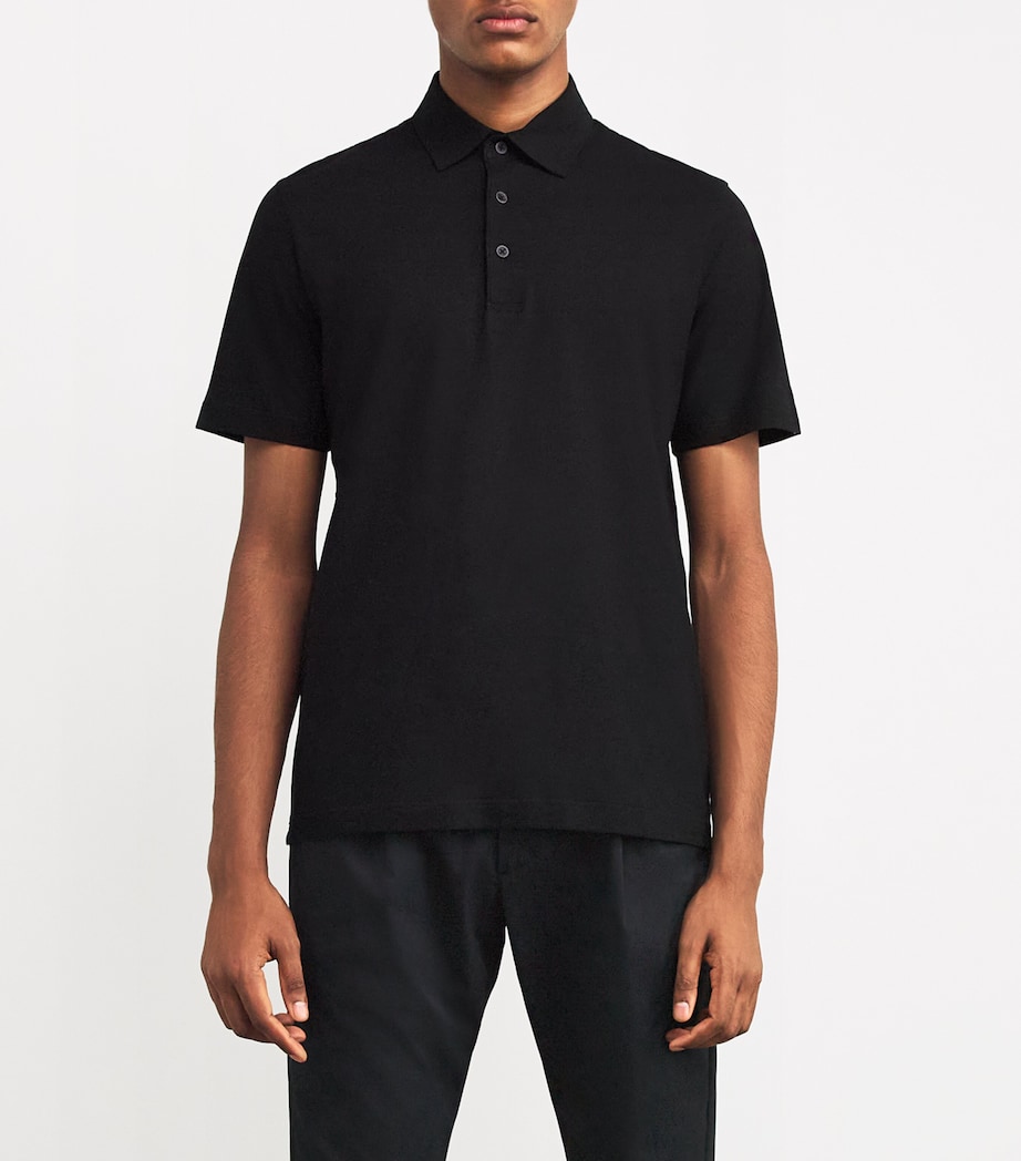 Cotton Polo Shirt 9300NERO Image 3