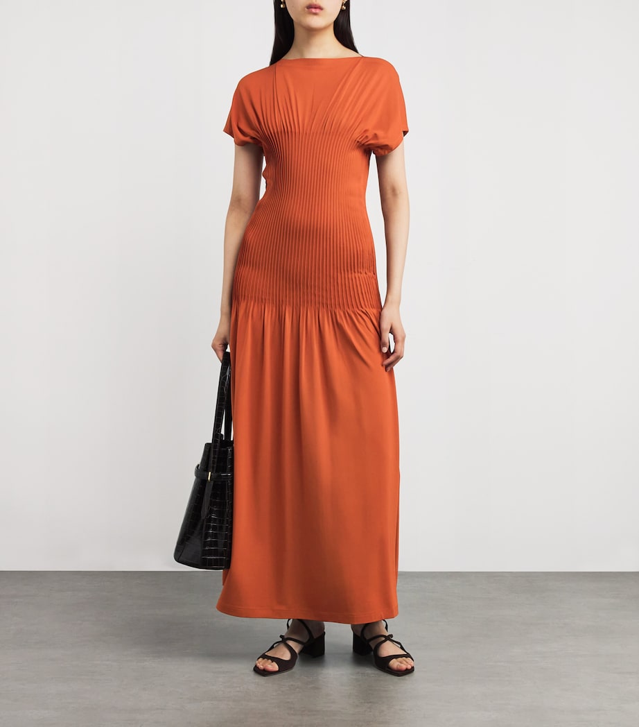 Pleated Maxi Dress 161 TERRACOTTA Image 2