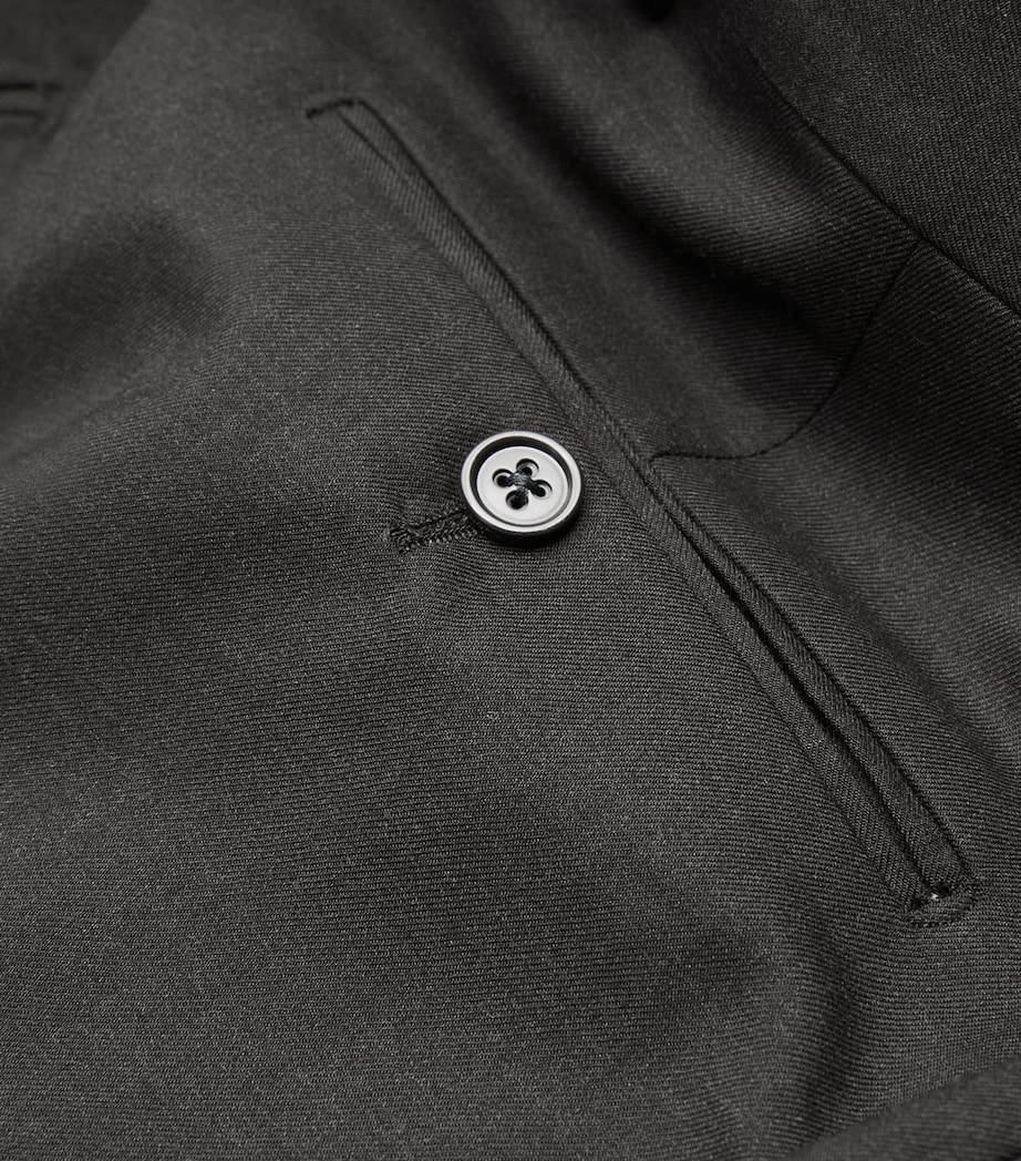 Ralph Lauren Purple Label Mens Wool Serge Trousers Charcol Image 5