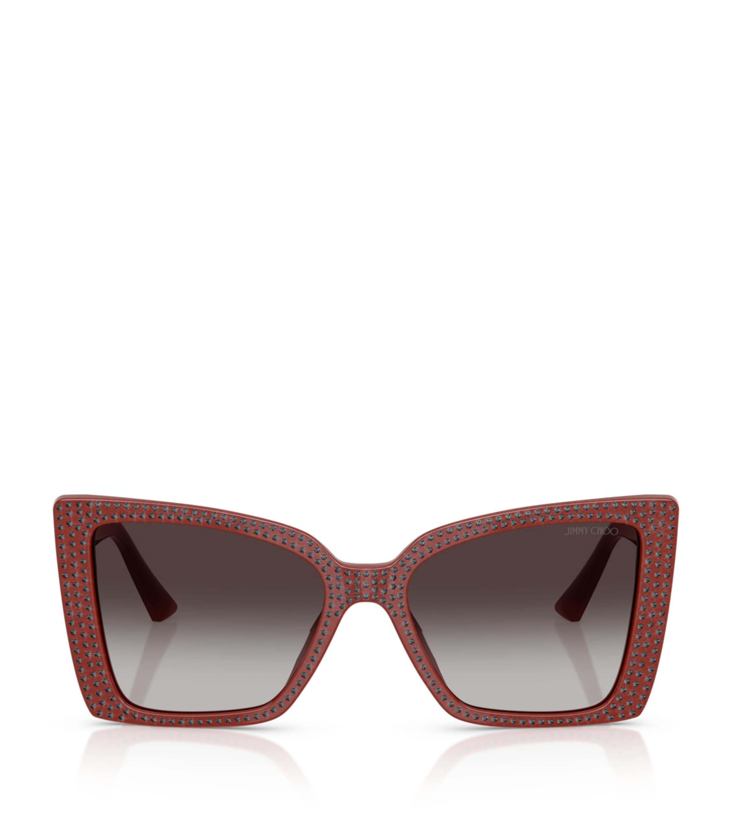 Jimmy Choo Acetate Butterfly Sunglasses In Burgundy