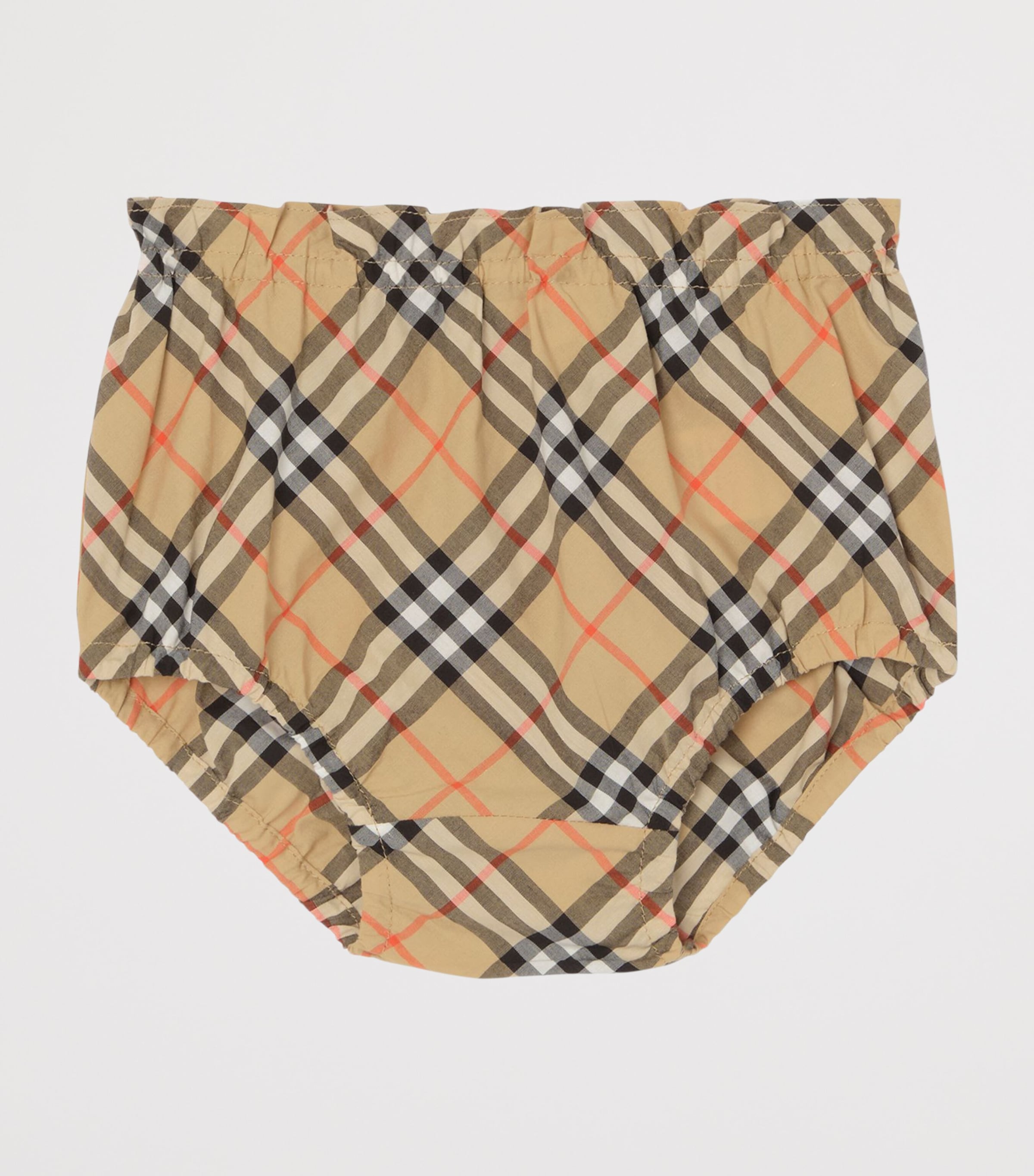 Burberry Kids Cotton Check Dress and Bloomers Set (1-18 Months) White Image 4