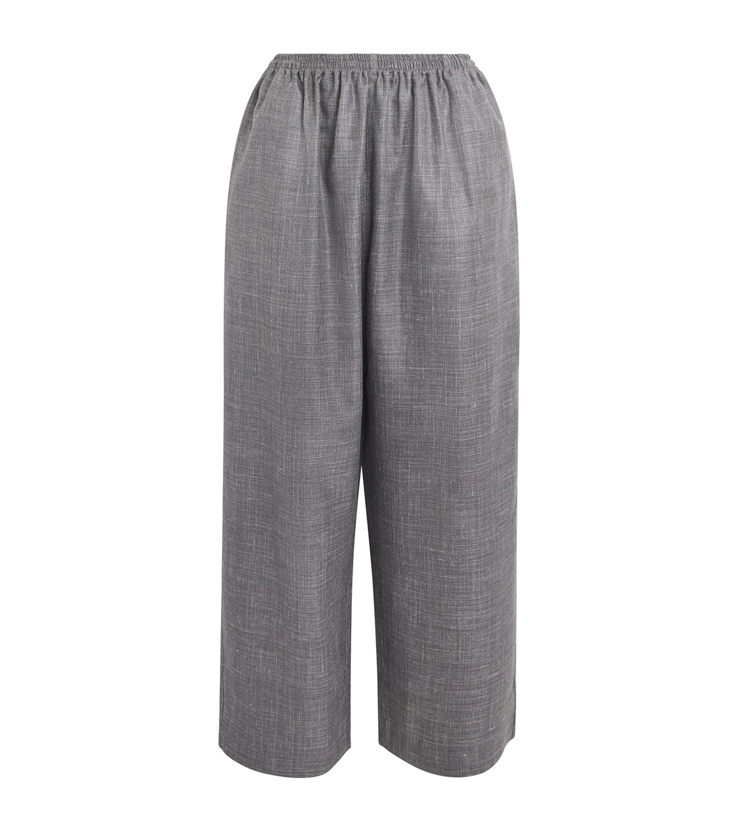 Eskandar Wool-silk-linen Japanese Trousers In Grey