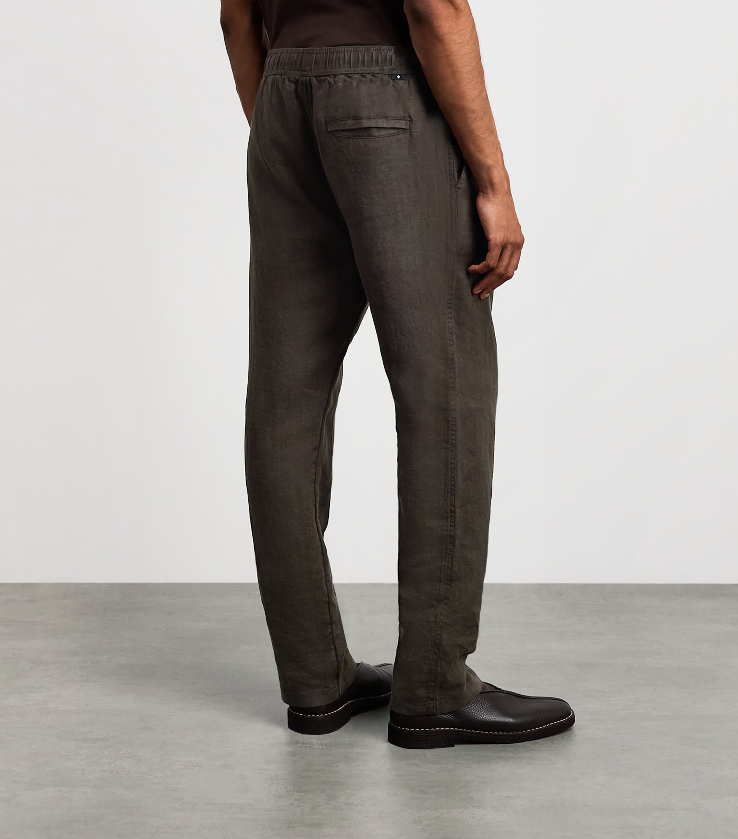 Samsøe Samsøe Mens Linen Sajabari Straight Trousers Turkish Coffee Image 5