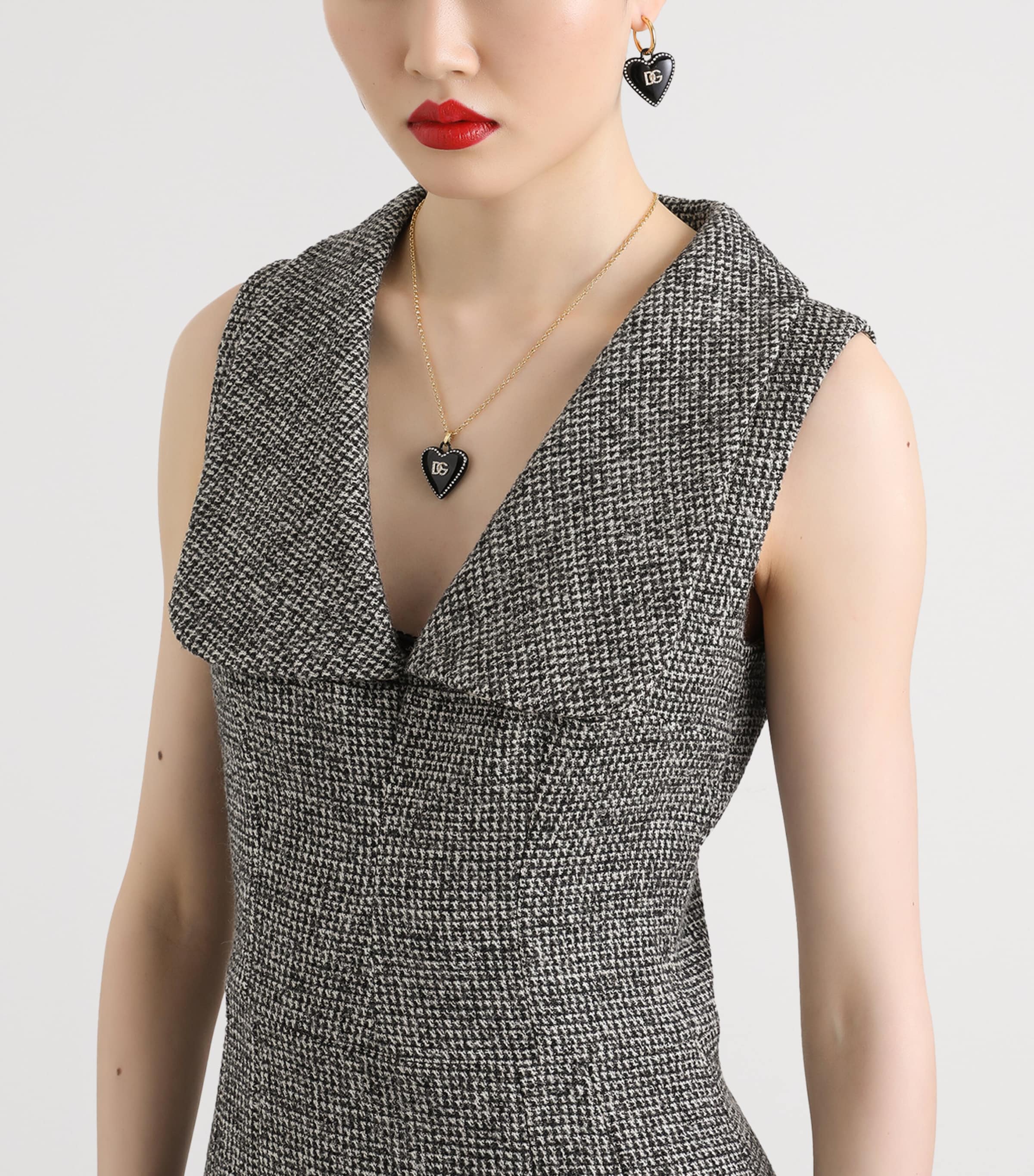 Wool Houndstooth Midi Dress FANTASY Image 2