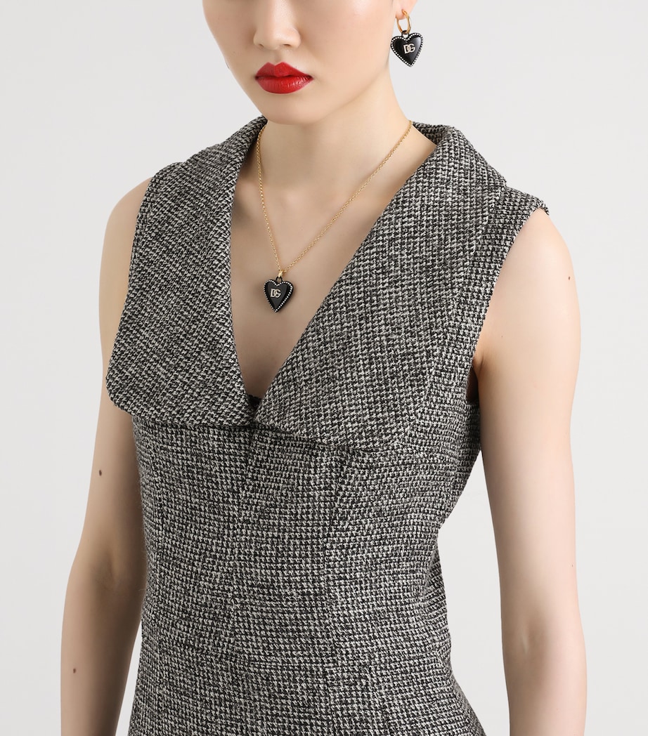 Wool Houndstooth Midi Dress FANTASY Image 2