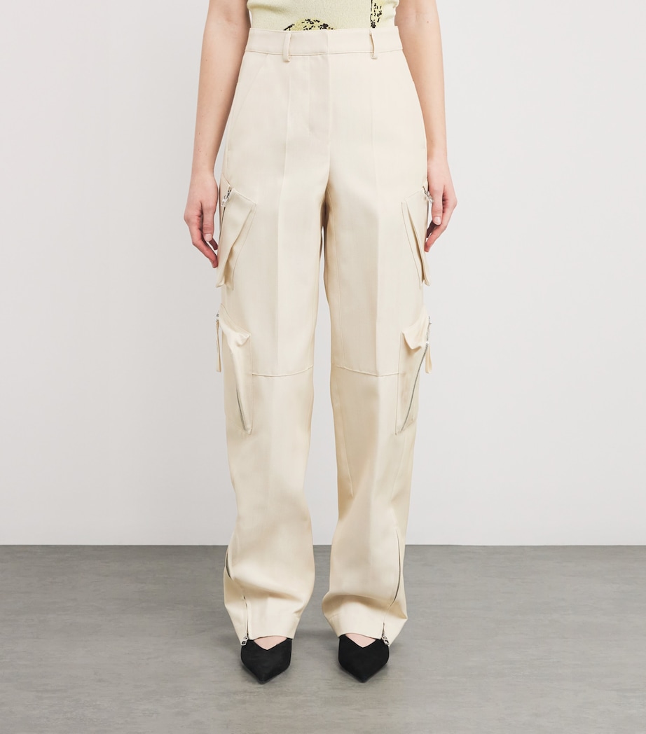 Jacquemus Womens The Atelier Cargo Trousers Light Beige Image 3