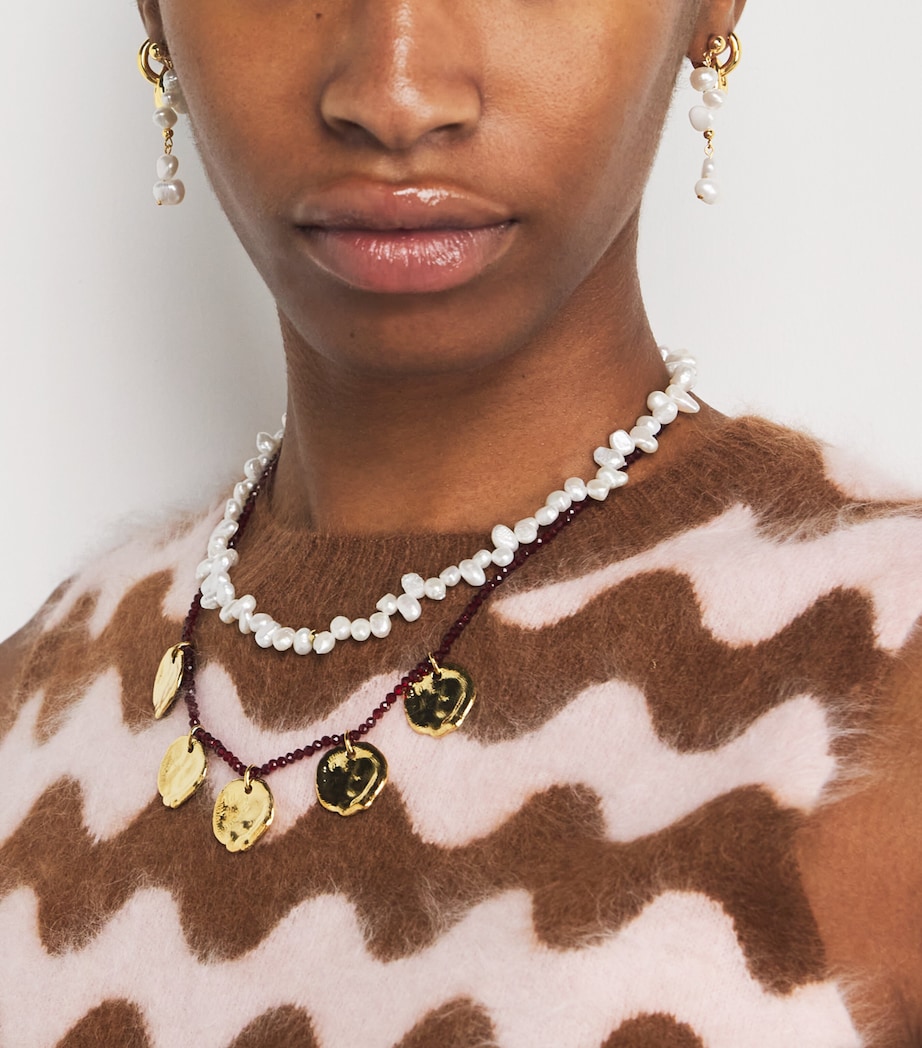 Gold-Plated Pearly Drop Earrings PEARL Image 5