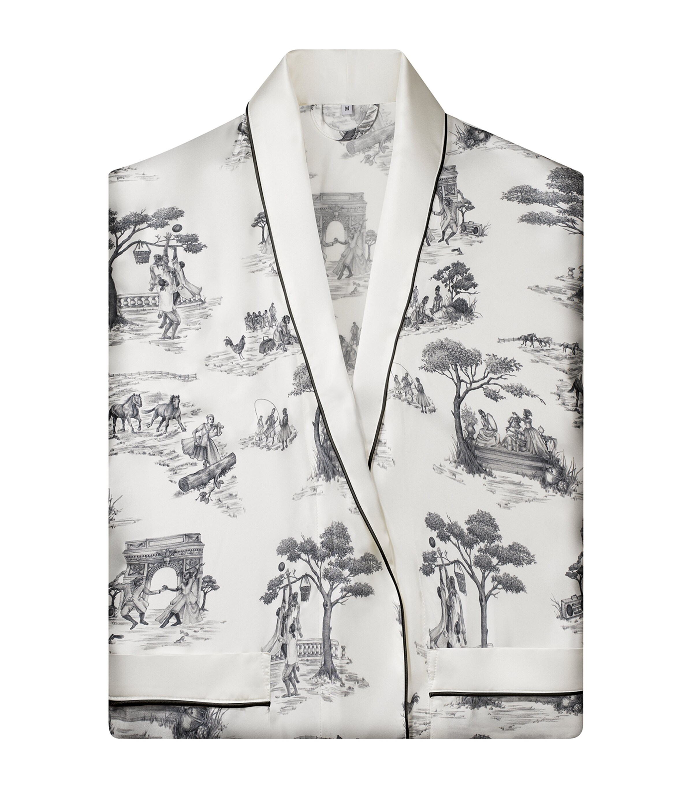 x Sheila Bridges Harlem Toile Print Robe (Large) IVORY Image 2