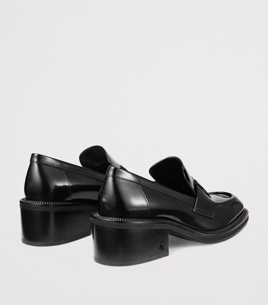 Tylor 60 Leather Heeled Loafers BLACK Image 4