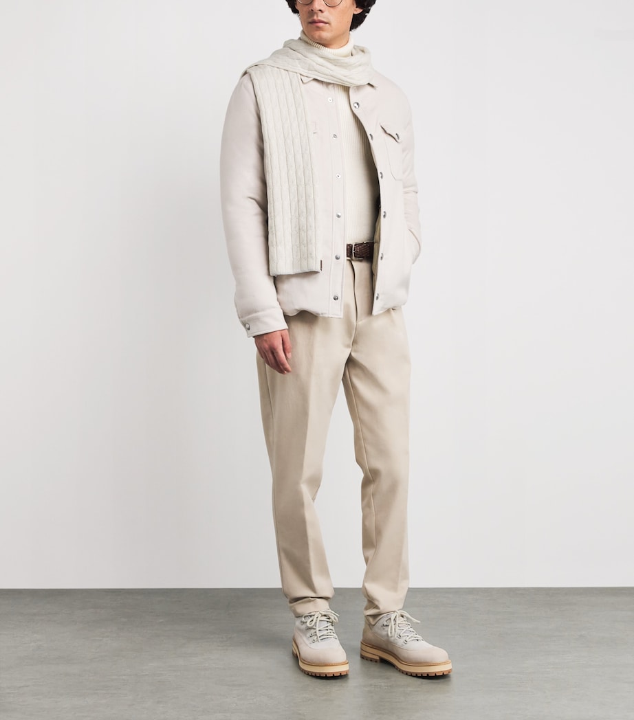 Cashmere Cable-Knit Scarf BEIGE E GRIGIO CHIAR Image 3