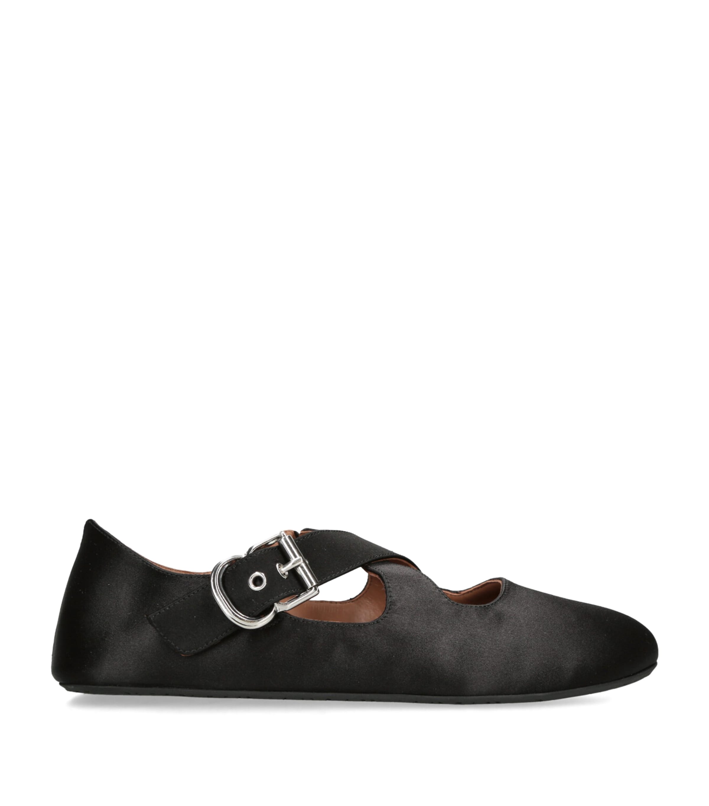 Alaïa Alaia Black Criss-crossed Ballerina Flat In Patent Leather Women In Black
