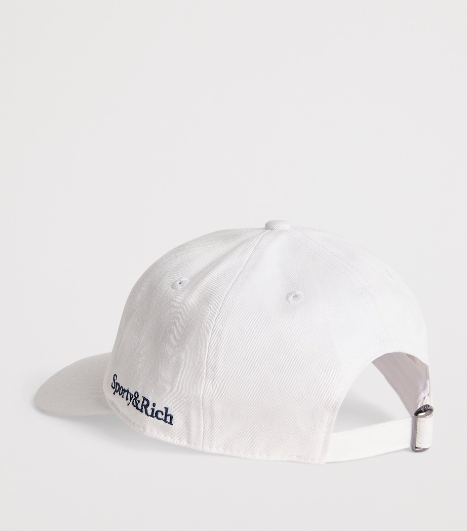Cotton Embroidered Baseball Cap WHITE Image 3